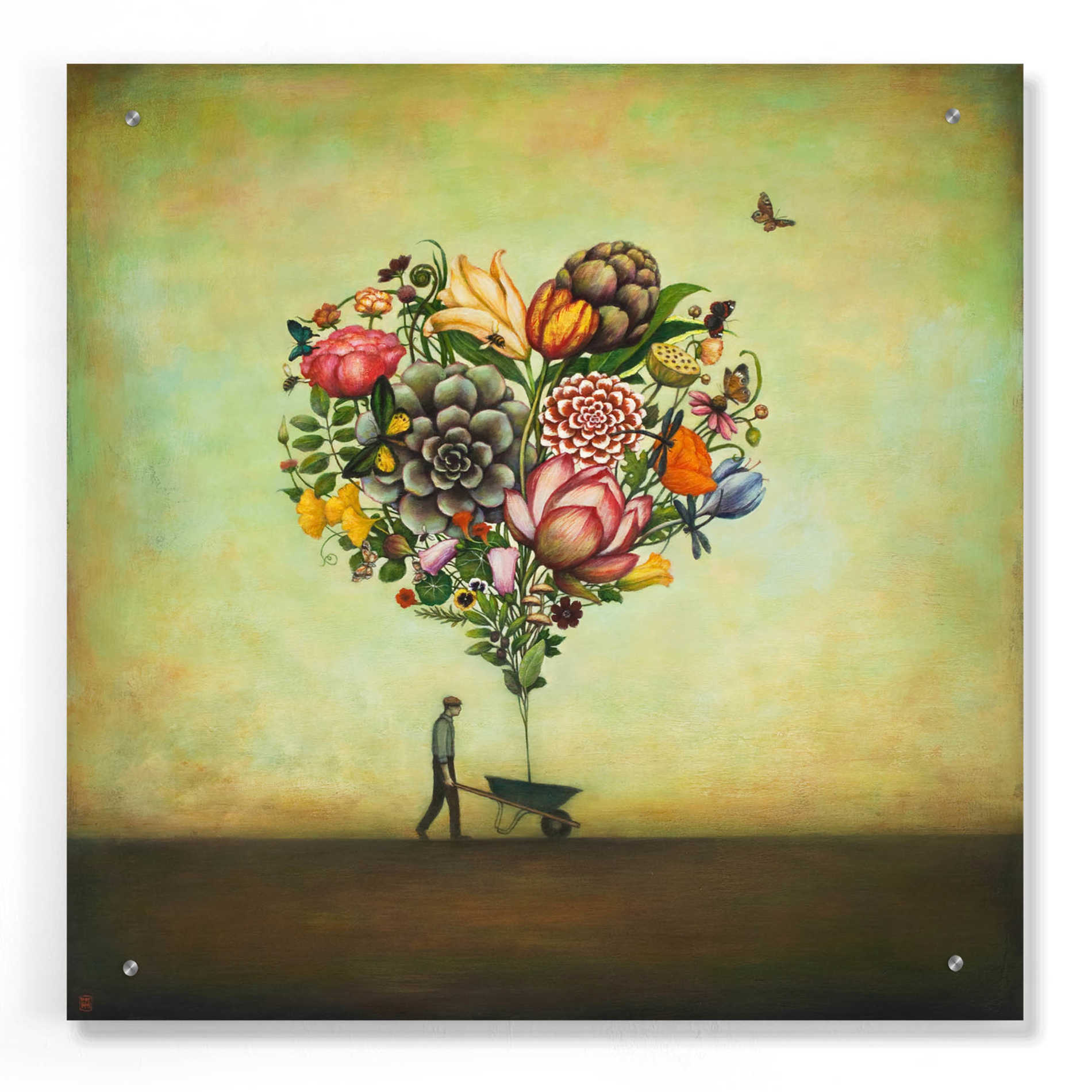 Epic Art 'Big Heart Botany' by Duy Huynh, Acrylic Glass Wall Art,24x24