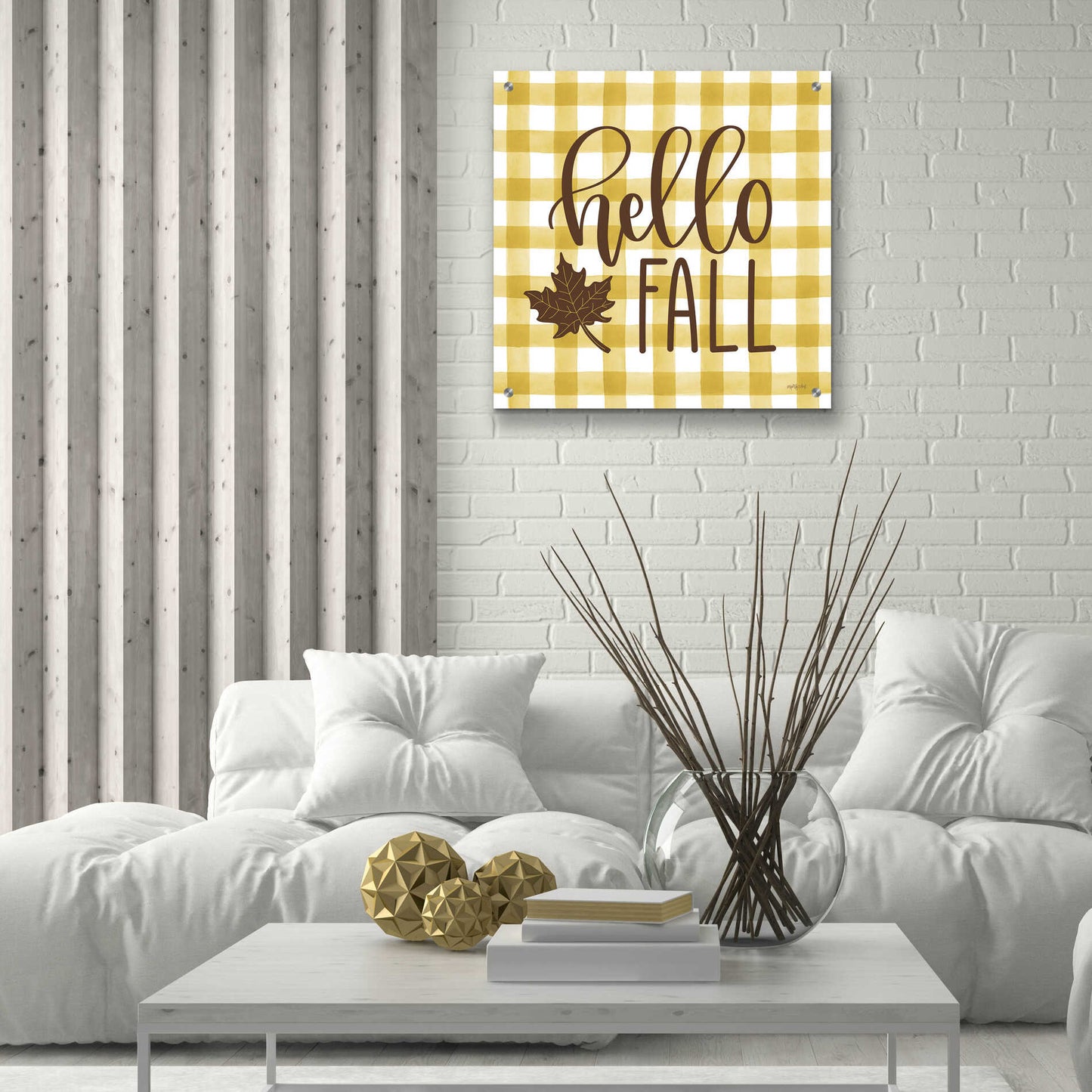 Epic Art 'Hello Fall' by Imperfect Dust, Acrylic Glass Wall Art,24x24