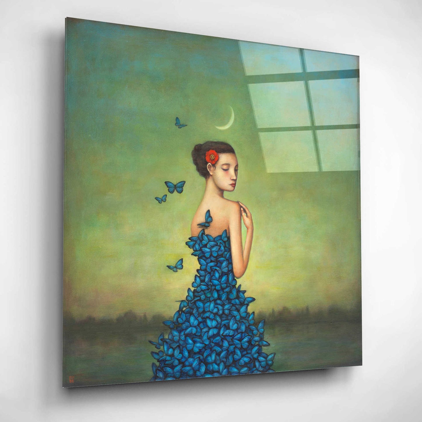 Epic Art 'Metamorphosis in Blue' by Duy Huynh, Acrylic Glass Wall Art,12x12