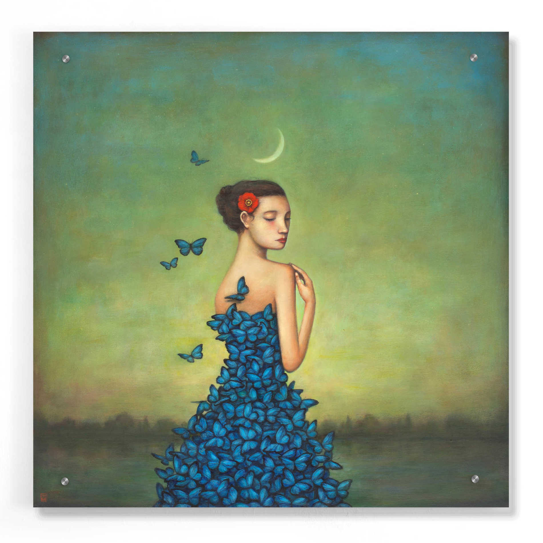 Epic Art 'Metamorphosis in Blue' by Duy Huynh, Acrylic Glass Wall Art,24x24