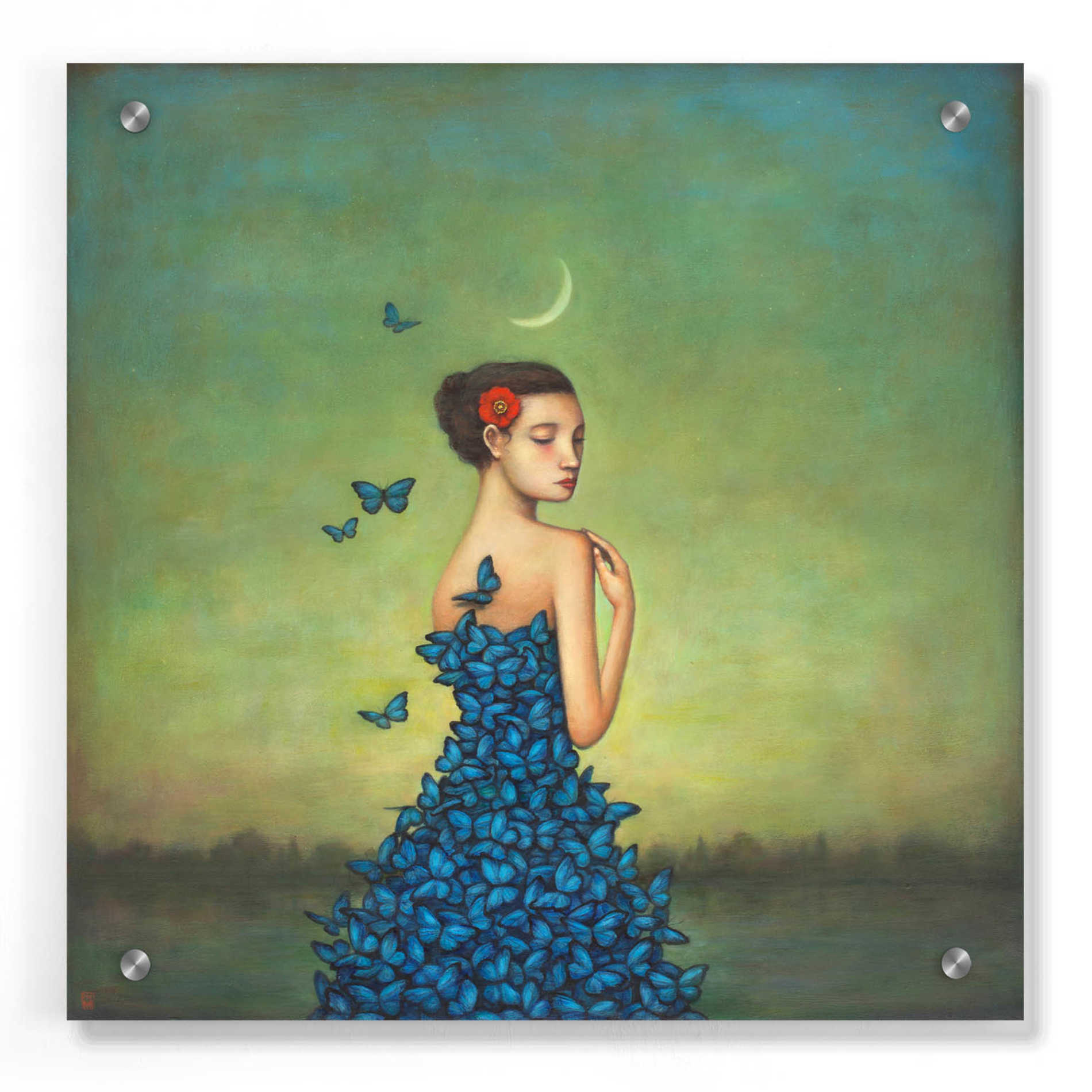 Epic Art 'Metamorphosis in Blue' by Duy Huynh, Acrylic Glass Wall Art,36x36
