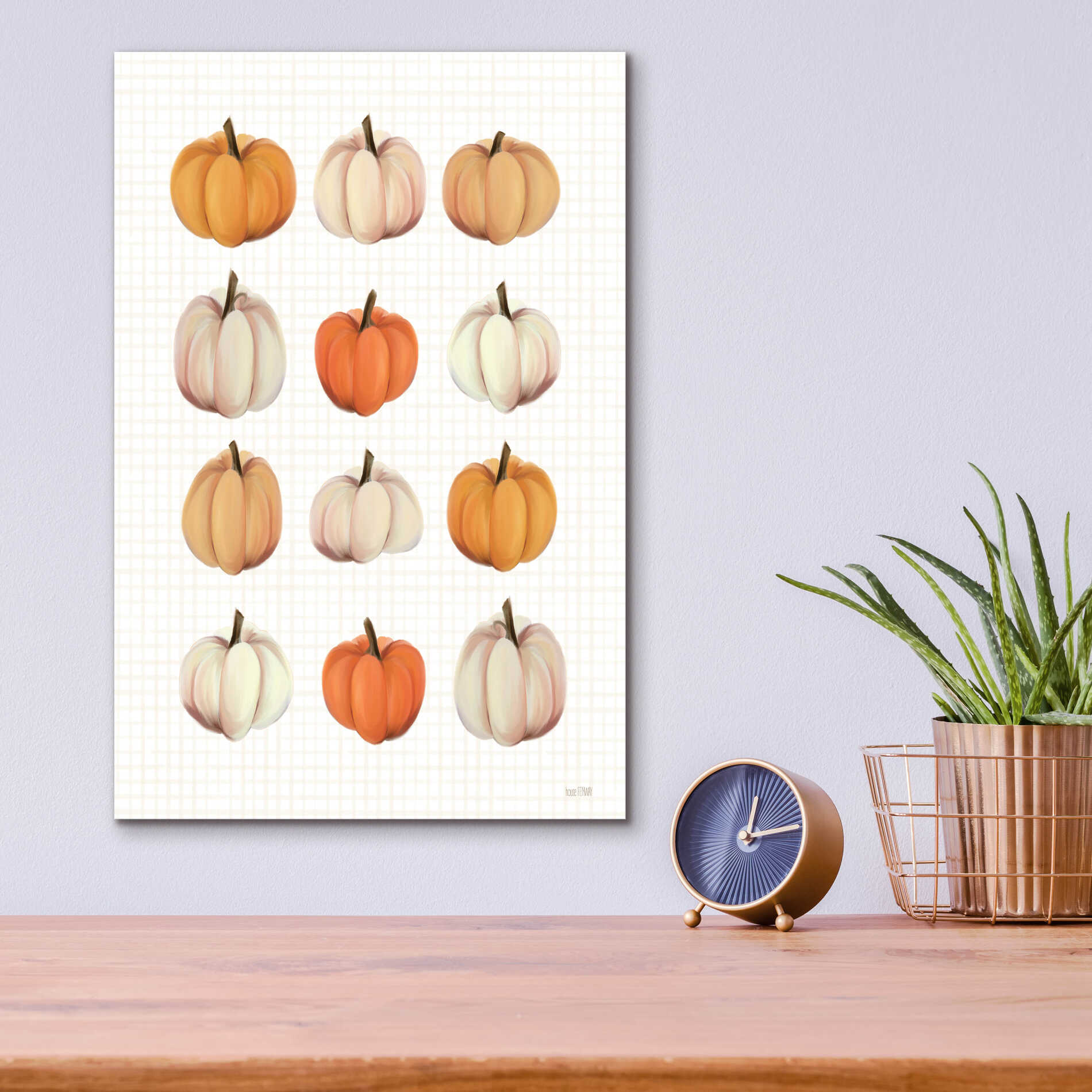 Epic Art 'Lots Of Pumpkins' by House Fenway, Acrylic Glass Wall Art,12x16