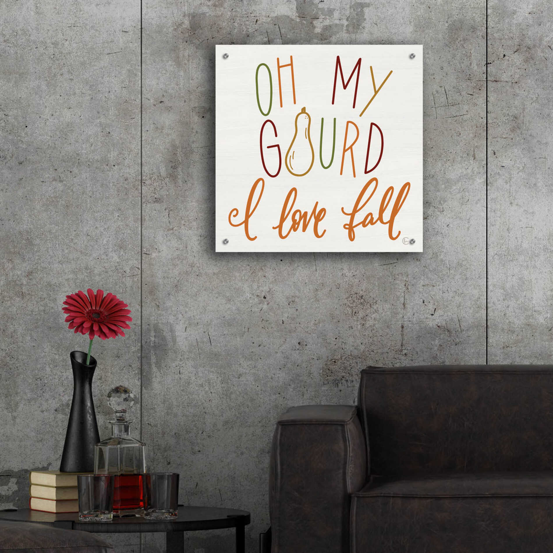 Epic Art 'Oh My Gourd ' by Fearfully Made Creations, Acrylic Glass Wall Art,24x24