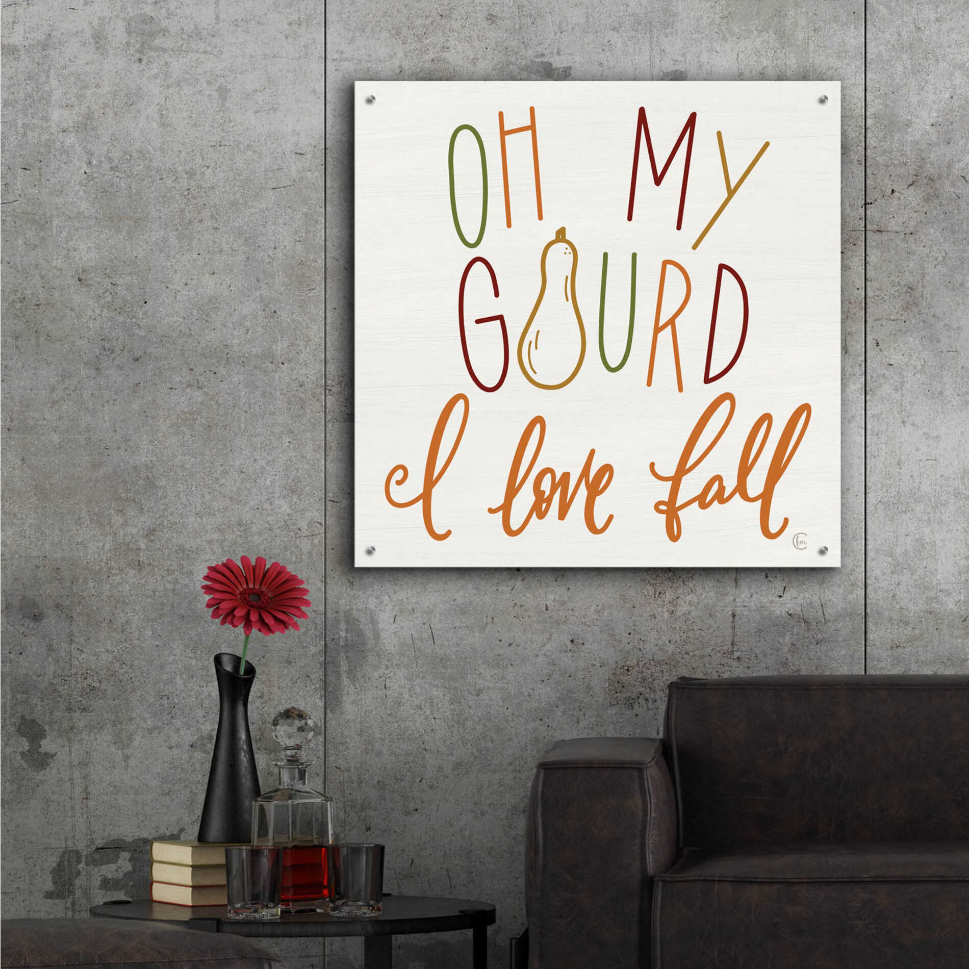 Epic Art 'Oh My Gourd ' by Fearfully Made Creations, Acrylic Glass Wall Art,36x36