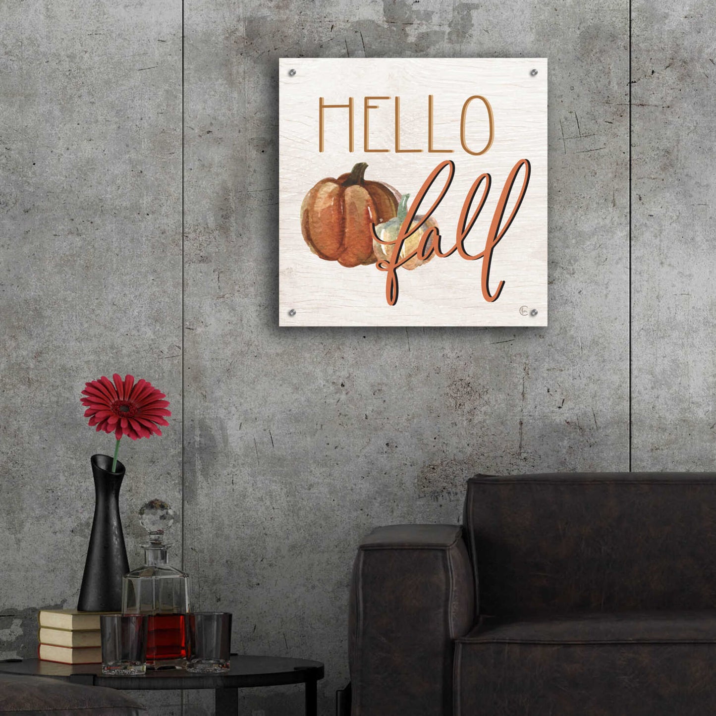 Epic Art 'Hello Fall' by Fearfully Made Creations, Acrylic Glass Wall Art,24x24