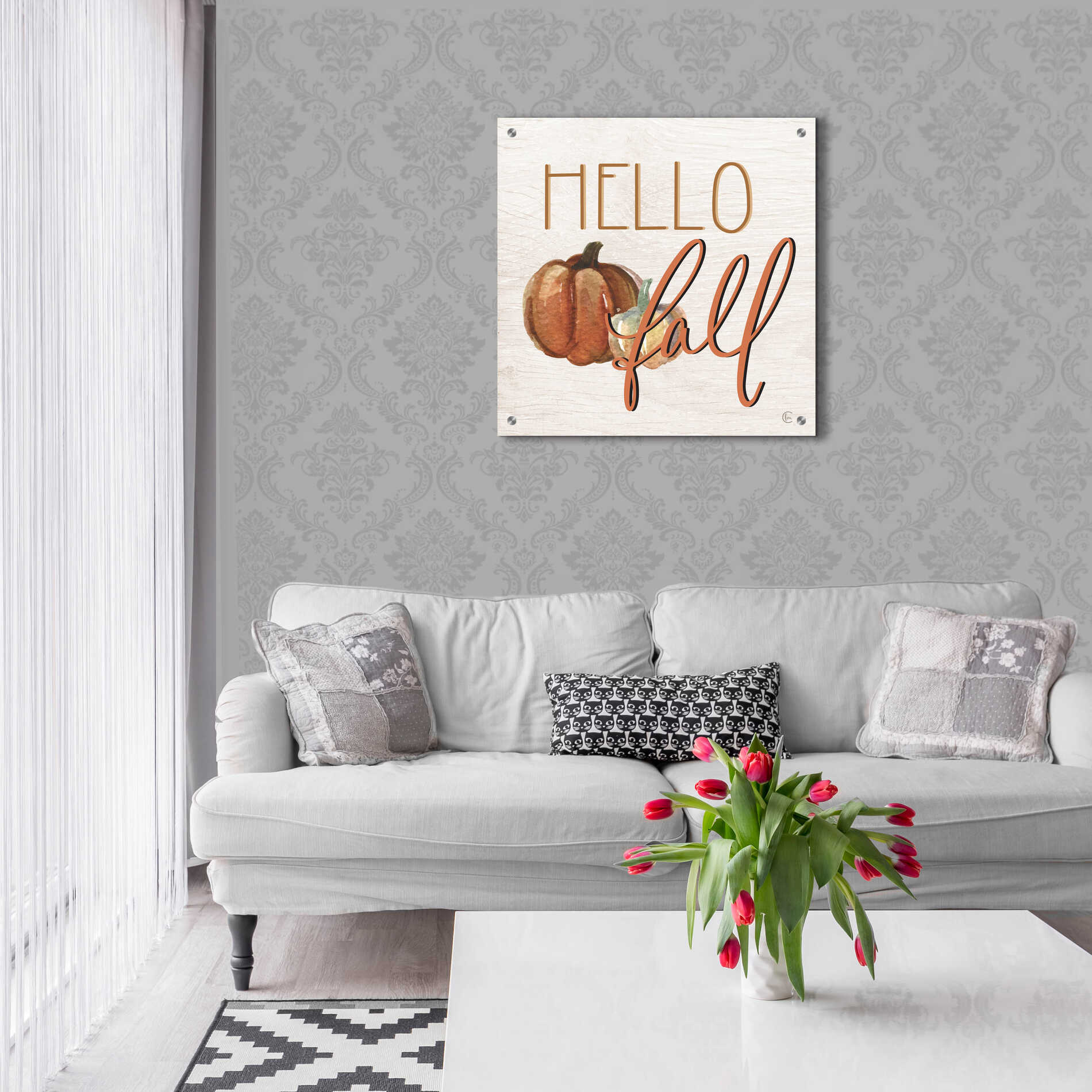 Epic Art 'Hello Fall' by Fearfully Made Creations, Acrylic Glass Wall Art,24x24