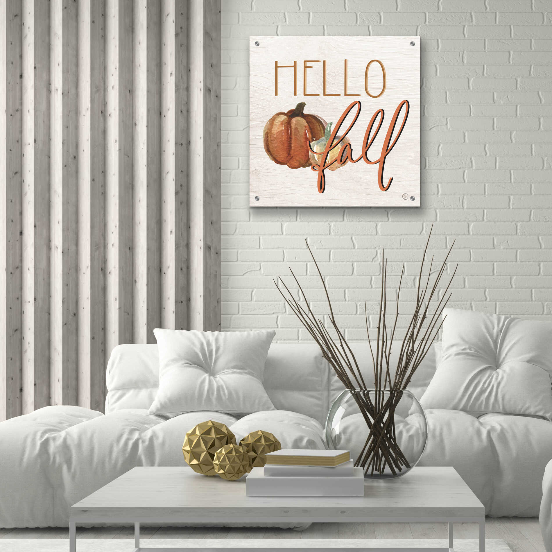 Epic Art 'Hello Fall' by Fearfully Made Creations, Acrylic Glass Wall Art,24x24