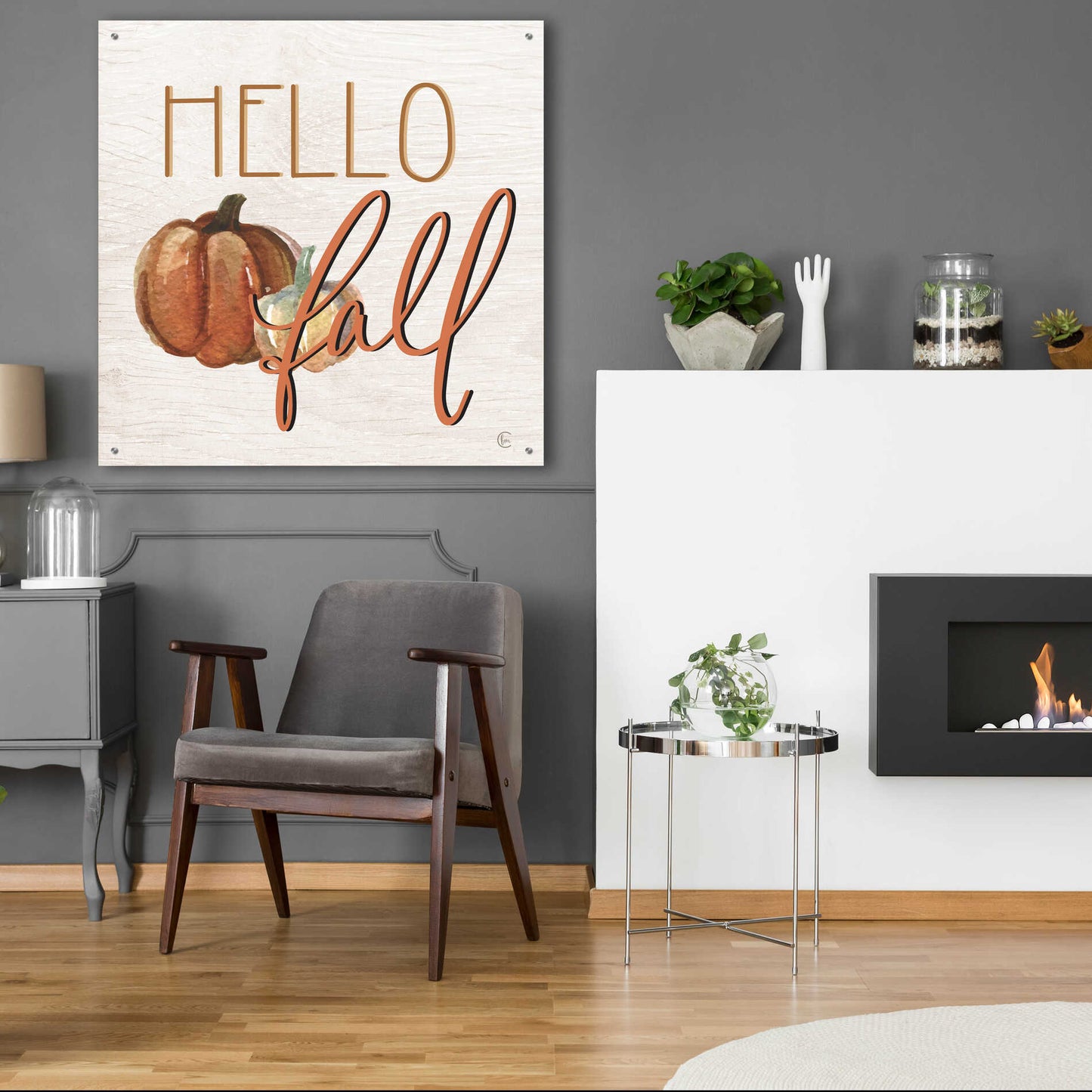 Epic Art 'Hello Fall' by Fearfully Made Creations, Acrylic Glass Wall Art,36x36