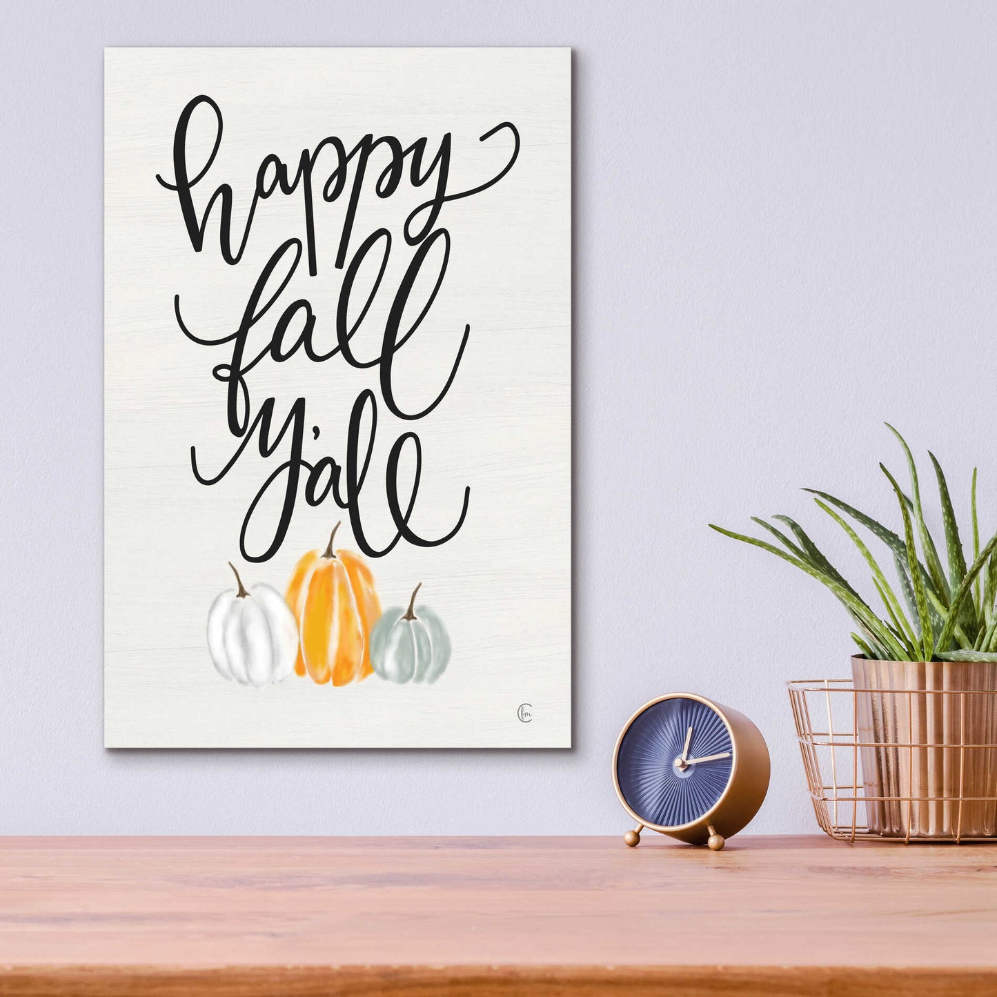 Epic Art 'Happy Fall Y'All' by Fearfully Made Creations, Acrylic Glass Wall Art,12x16