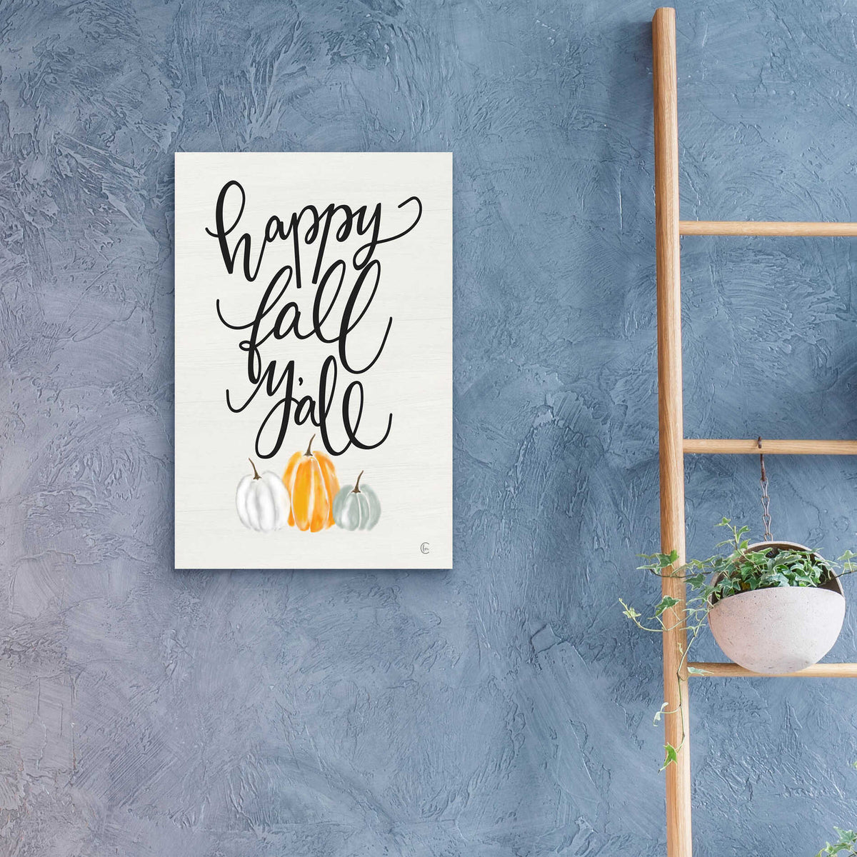 Epic Art 'Happy Fall Y'All' by Fearfully Made Creations, Acrylic Glass Wall Art,16x24