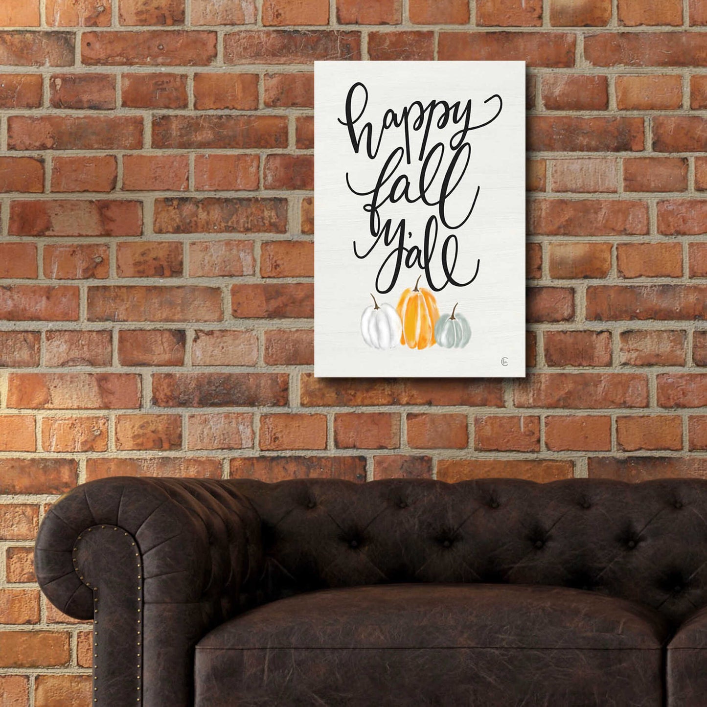 Epic Art 'Happy Fall Y'All' by Fearfully Made Creations, Acrylic Glass Wall Art,16x24