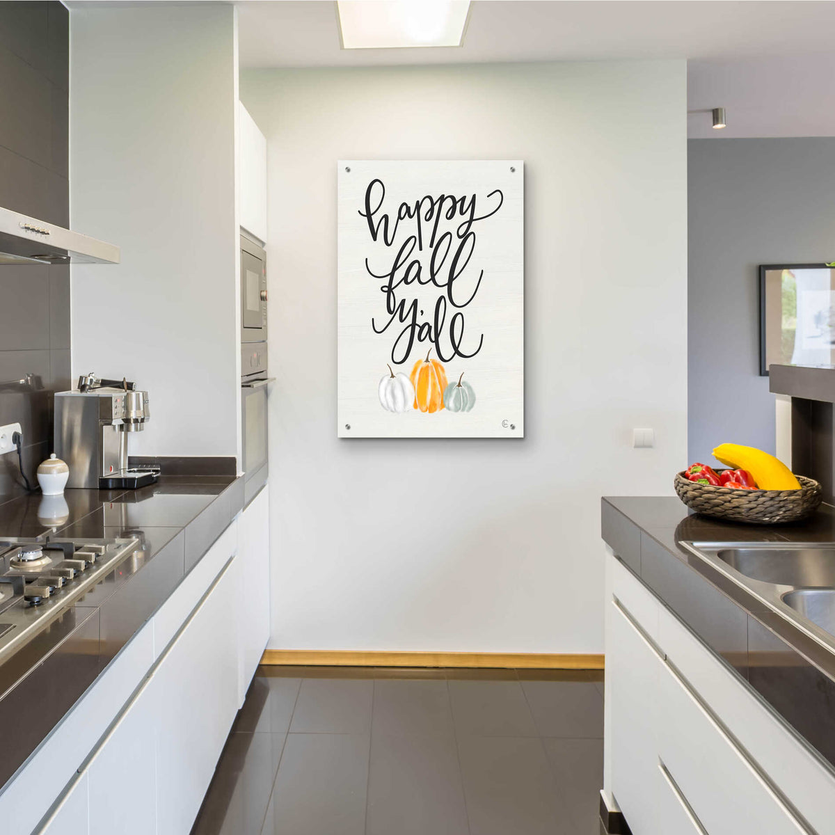 Epic Art 'Happy Fall Y'All' by Fearfully Made Creations, Acrylic Glass Wall Art,24x36