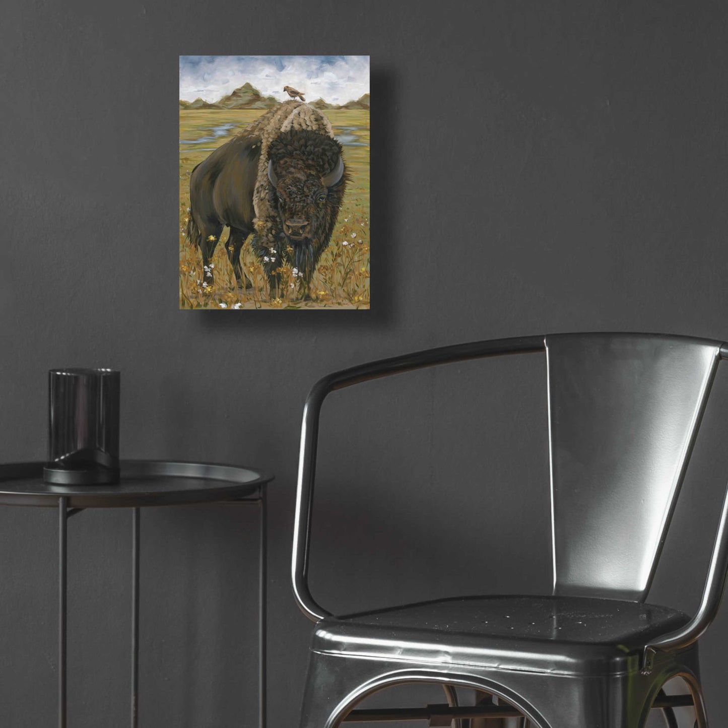 Epic Art 'Bison' by Hollihocks Art, Acrylic Glass Wall Art,12x16