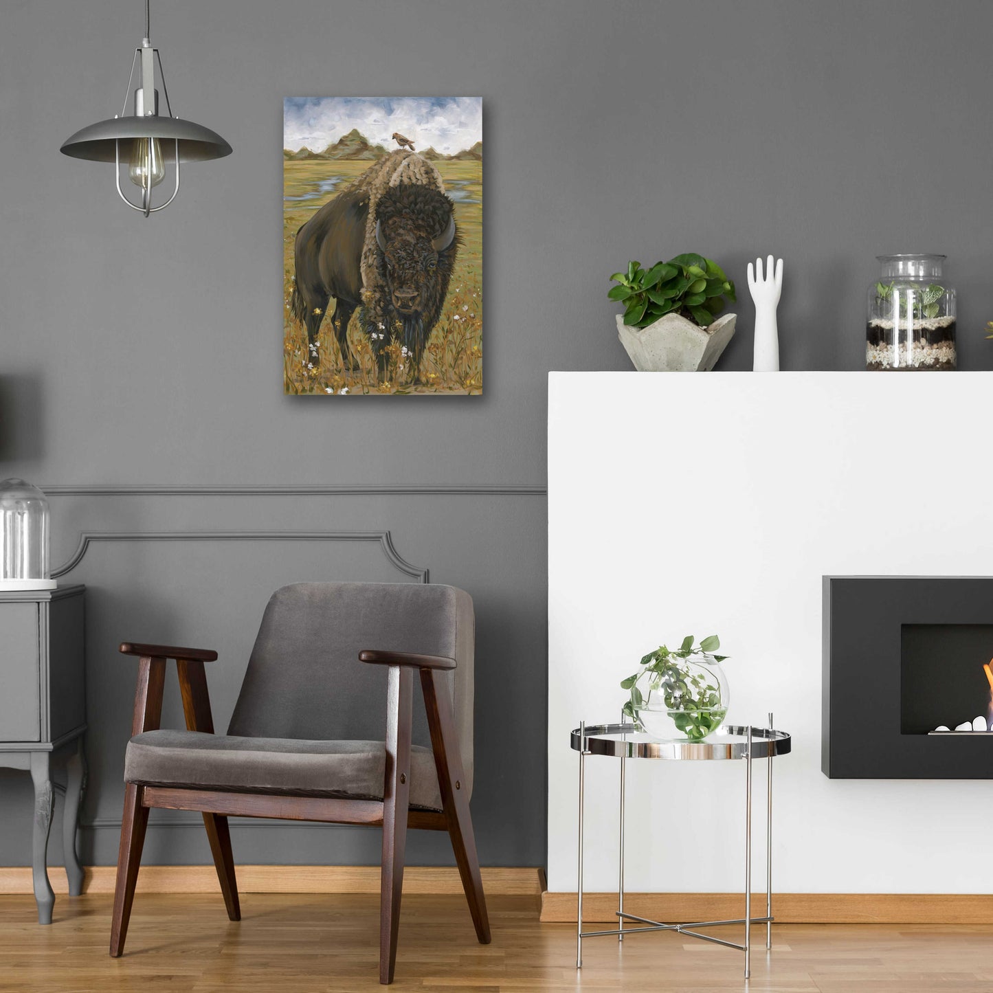 Epic Art 'Bison' by Hollihocks Art, Acrylic Glass Wall Art,16x24