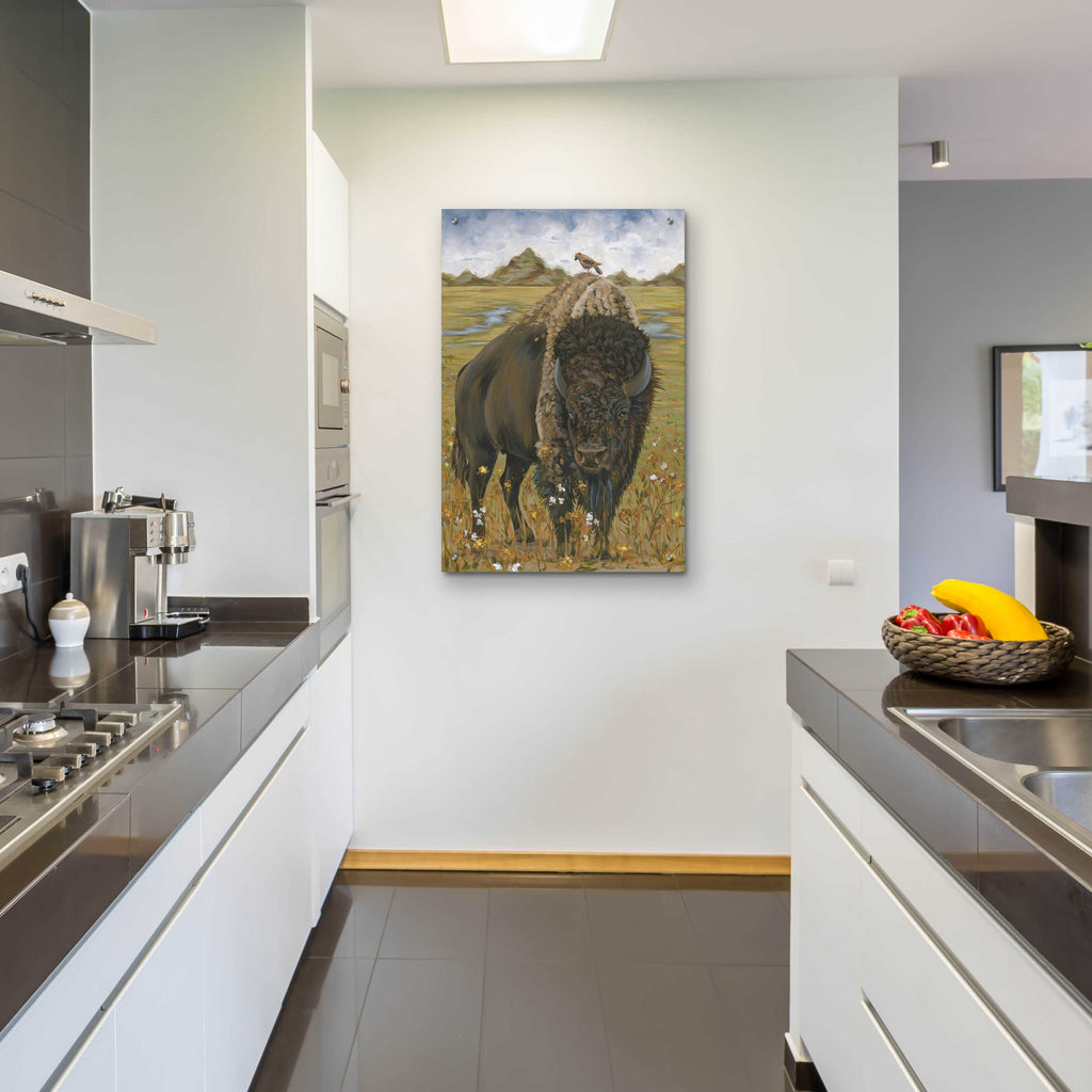 Epic Art 'Bison' by Hollihocks Art, Acrylic Glass Wall Art,24x36