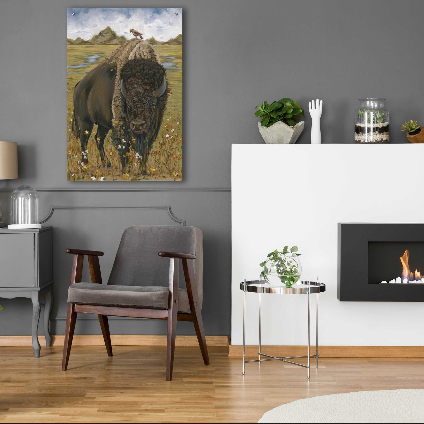 Epic Art 'Bison' by Hollihocks Art, Acrylic Glass Wall Art,24x36