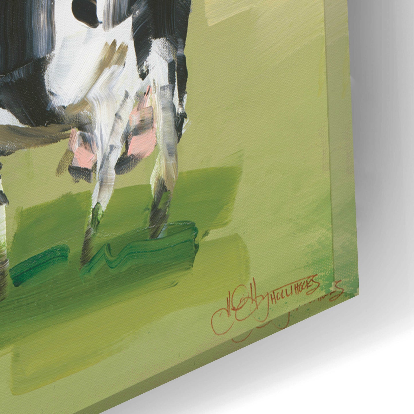 Epic Art 'Abstract Field Of Cows' by Hollihocks Art, Acrylic Glass Wall Art,16x12