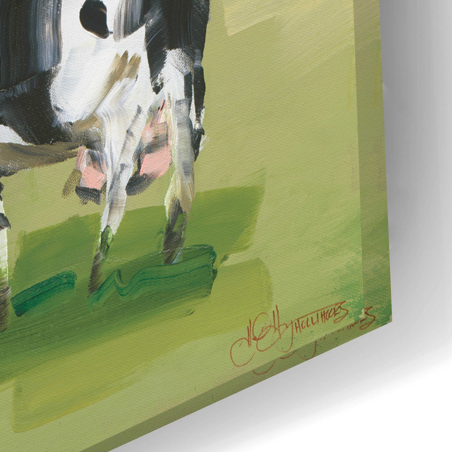 Epic Art 'Abstract Field Of Cows' by Hollihocks Art, Acrylic Glass Wall Art,24x16