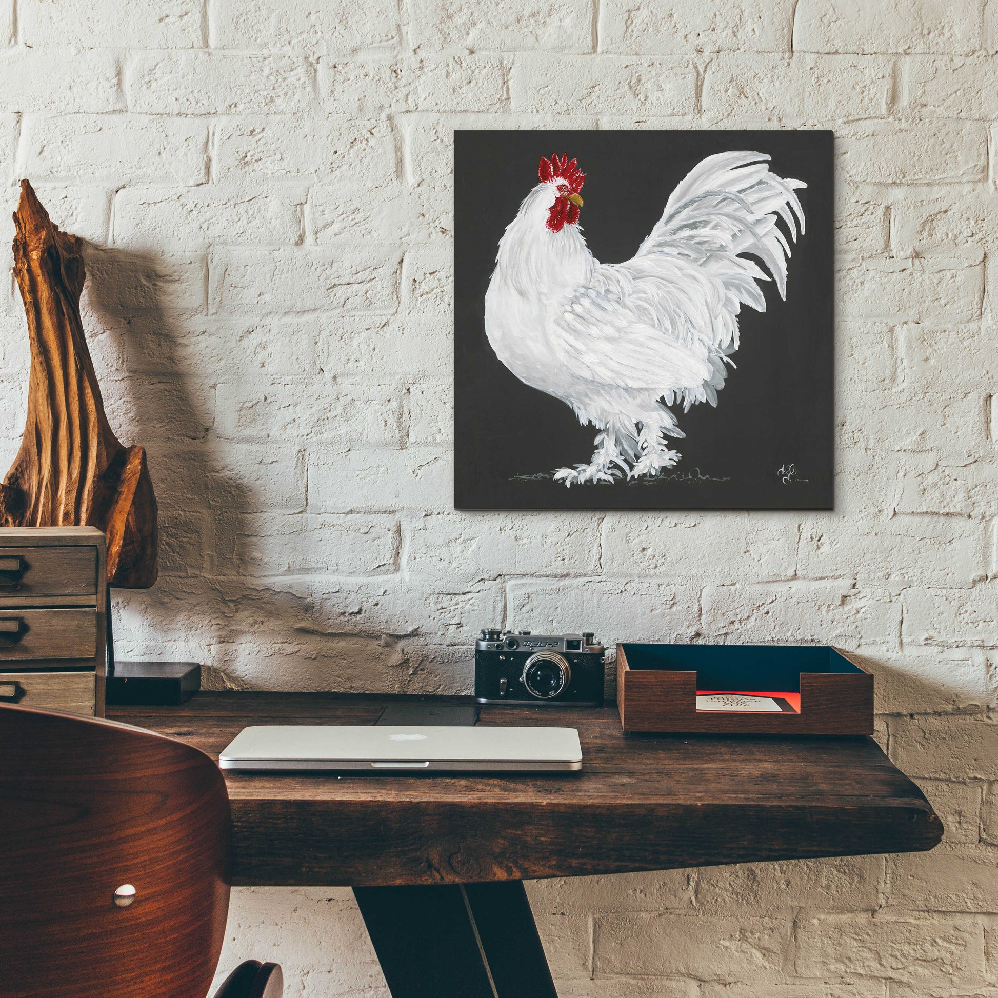 Epic Art 'Rooster' by Hollihocks Art, Acrylic Glass Wall Art,12x12