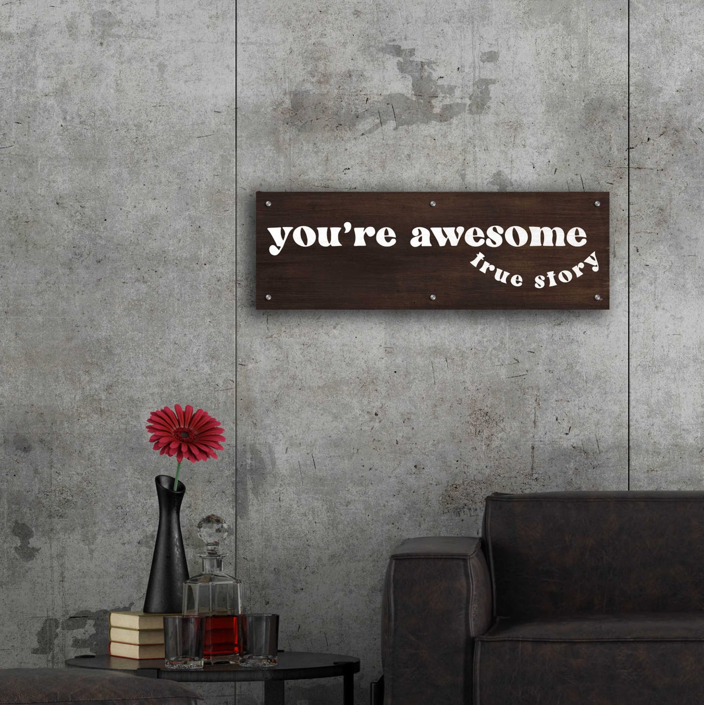 Epic Art 'You'Re Awesome ' by Jaxn Blvd., Acrylic Glass Wall Art,36x12