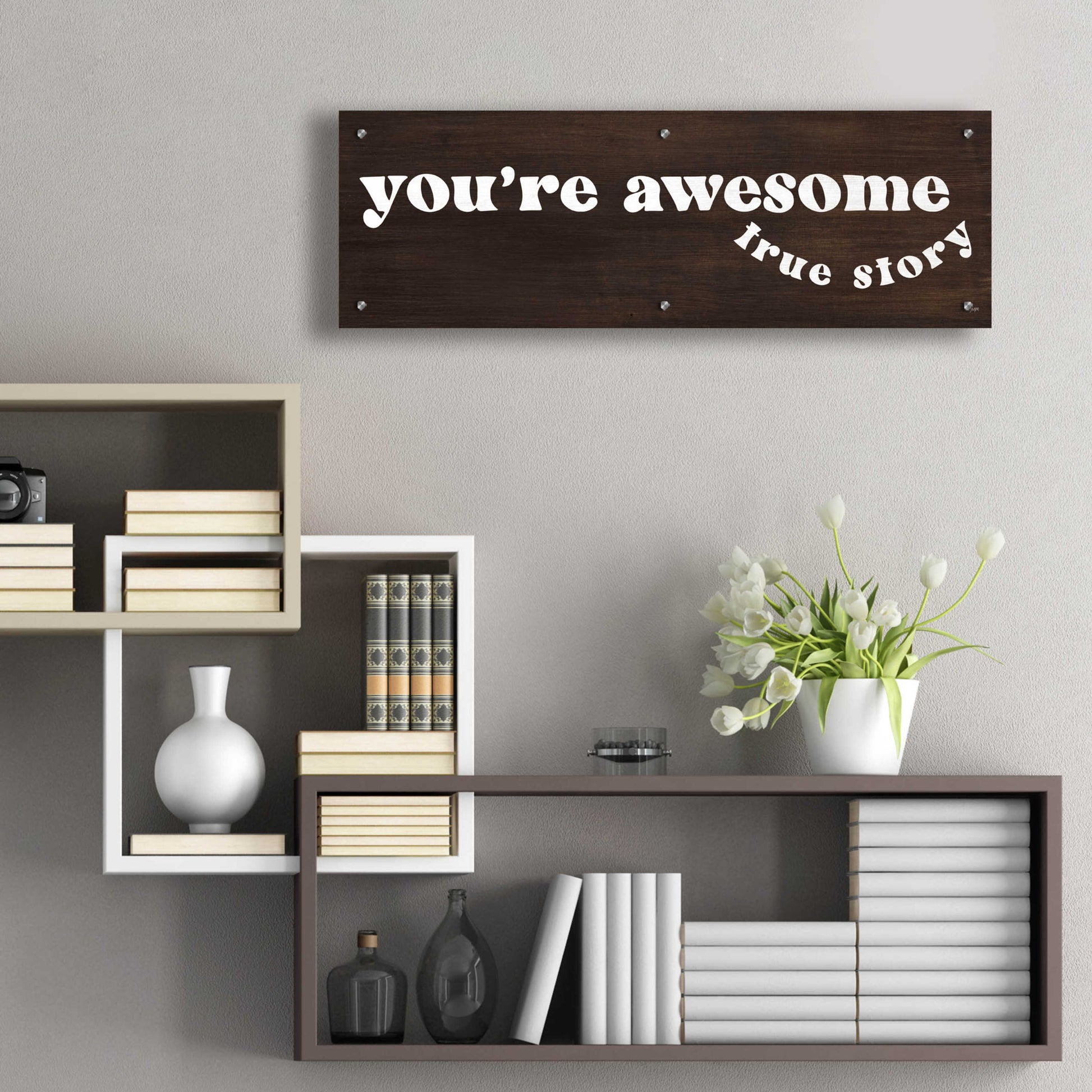 Epic Art 'You'Re Awesome ' by Jaxn Blvd., Acrylic Glass Wall Art,36x12