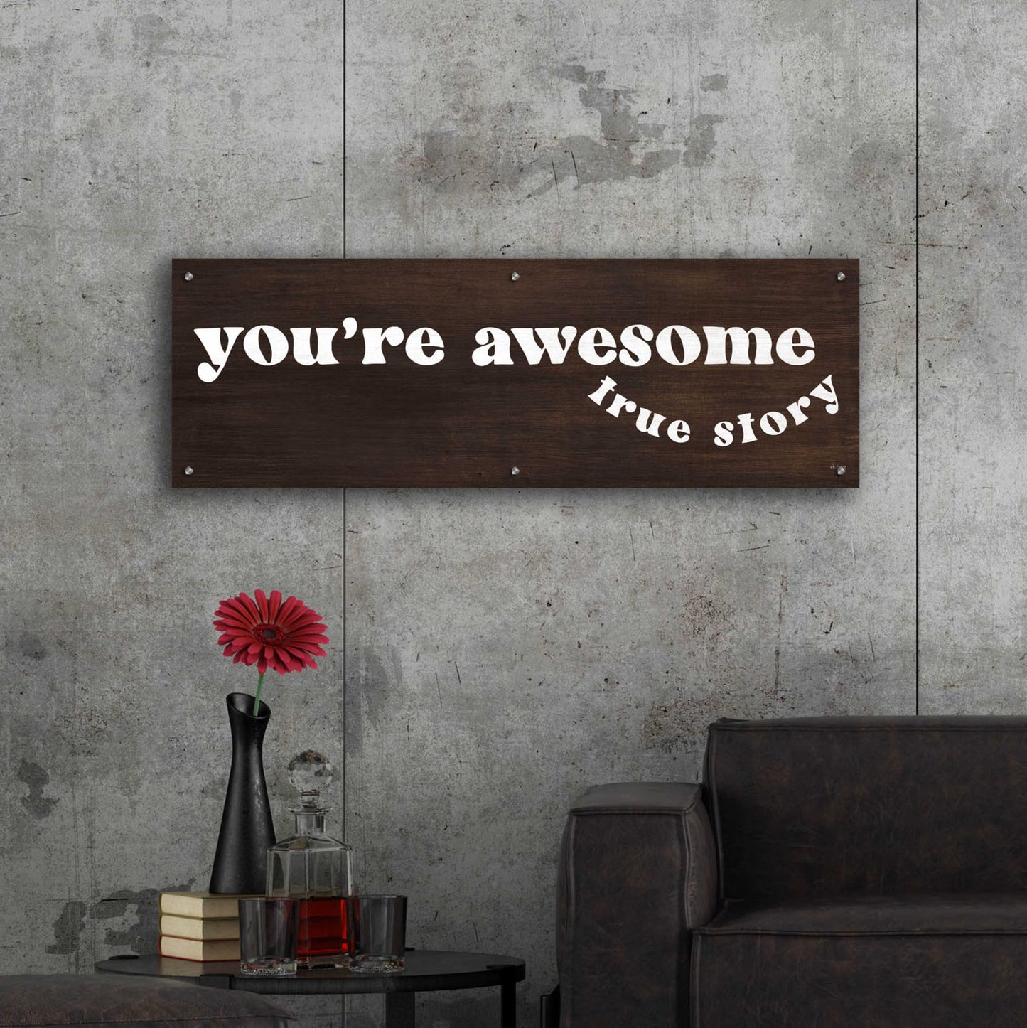 Epic Art 'You'Re Awesome ' by Jaxn Blvd., Acrylic Glass Wall Art,48x16