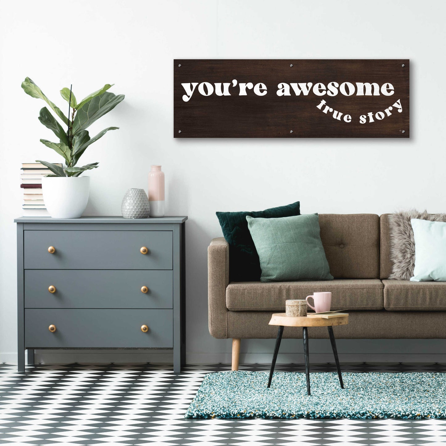 Epic Art 'You'Re Awesome ' by Jaxn Blvd., Acrylic Glass Wall Art,48x16