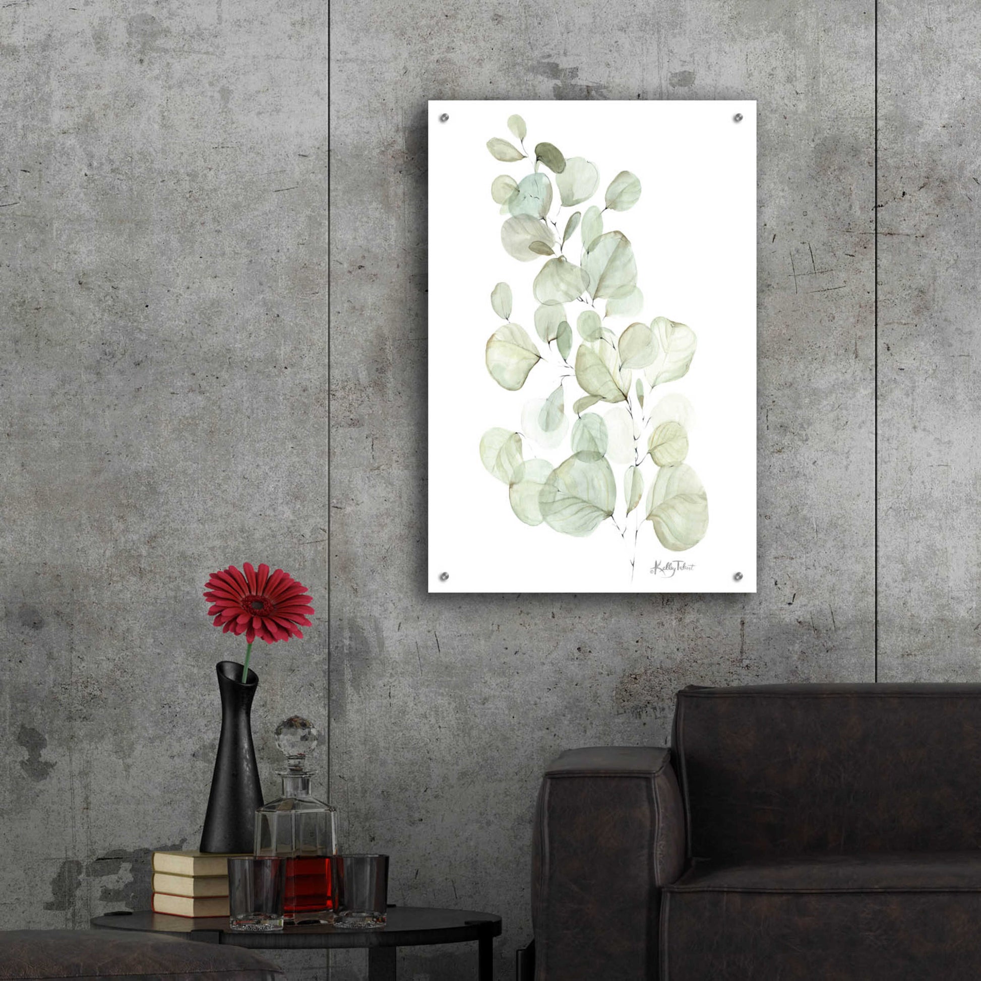 Epic Art 'Silver Dollar Eucalyptus' by Kelley Talent, Acrylic Glass Wall Art,24x36