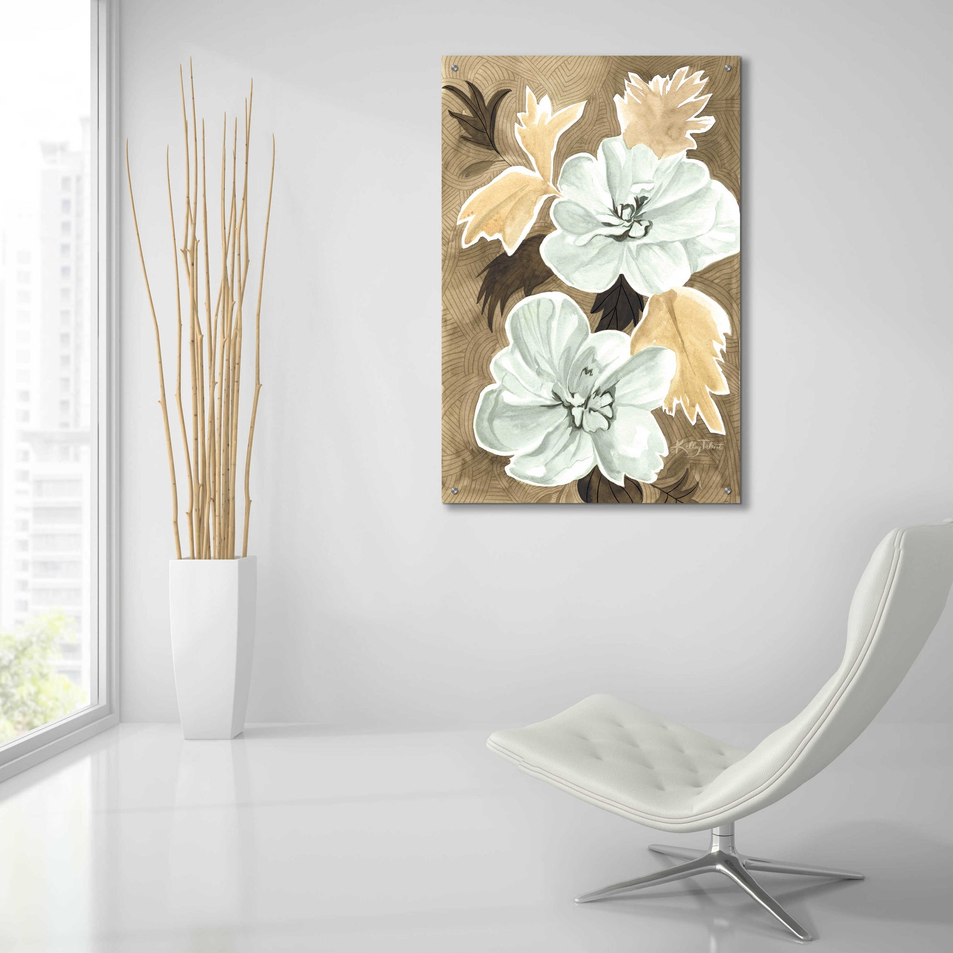 Epic Art 'Serene Botanicals I' by Kelley Talent, Acrylic Glass Wall Art,24x36