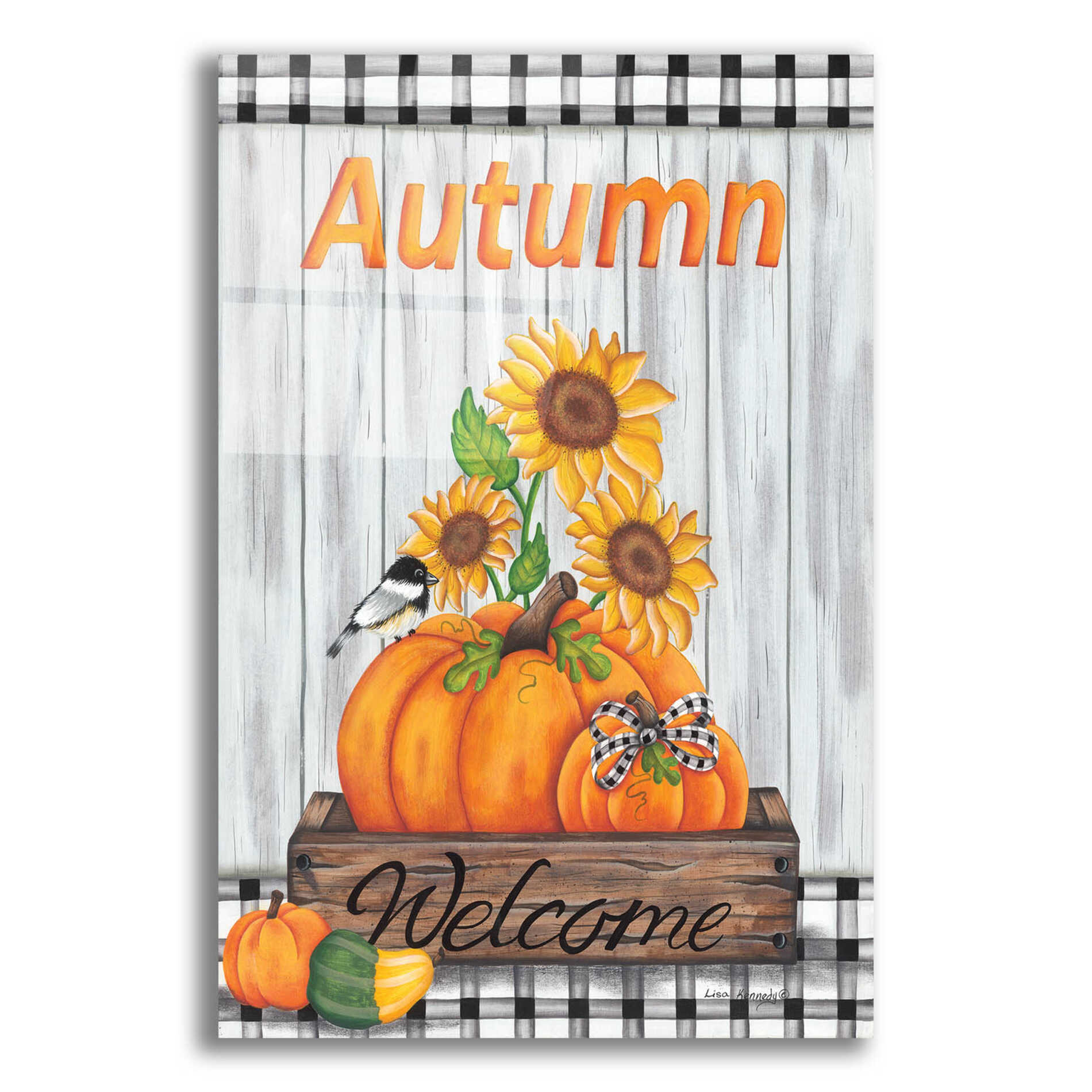 Epic Art 'Autumn Welcome' by Lisa Kennedy, Acrylic Glass Wall Art,12x16