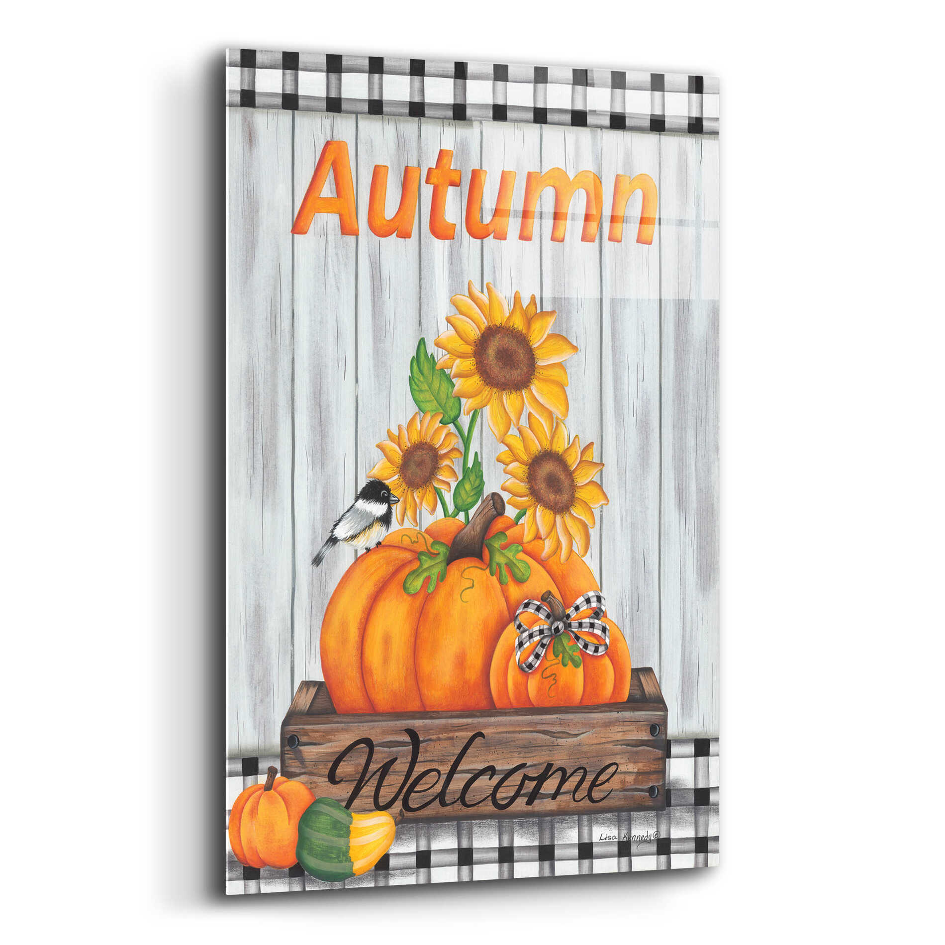 Epic Art 'Autumn Welcome' by Lisa Kennedy, Acrylic Glass Wall Art,16x24