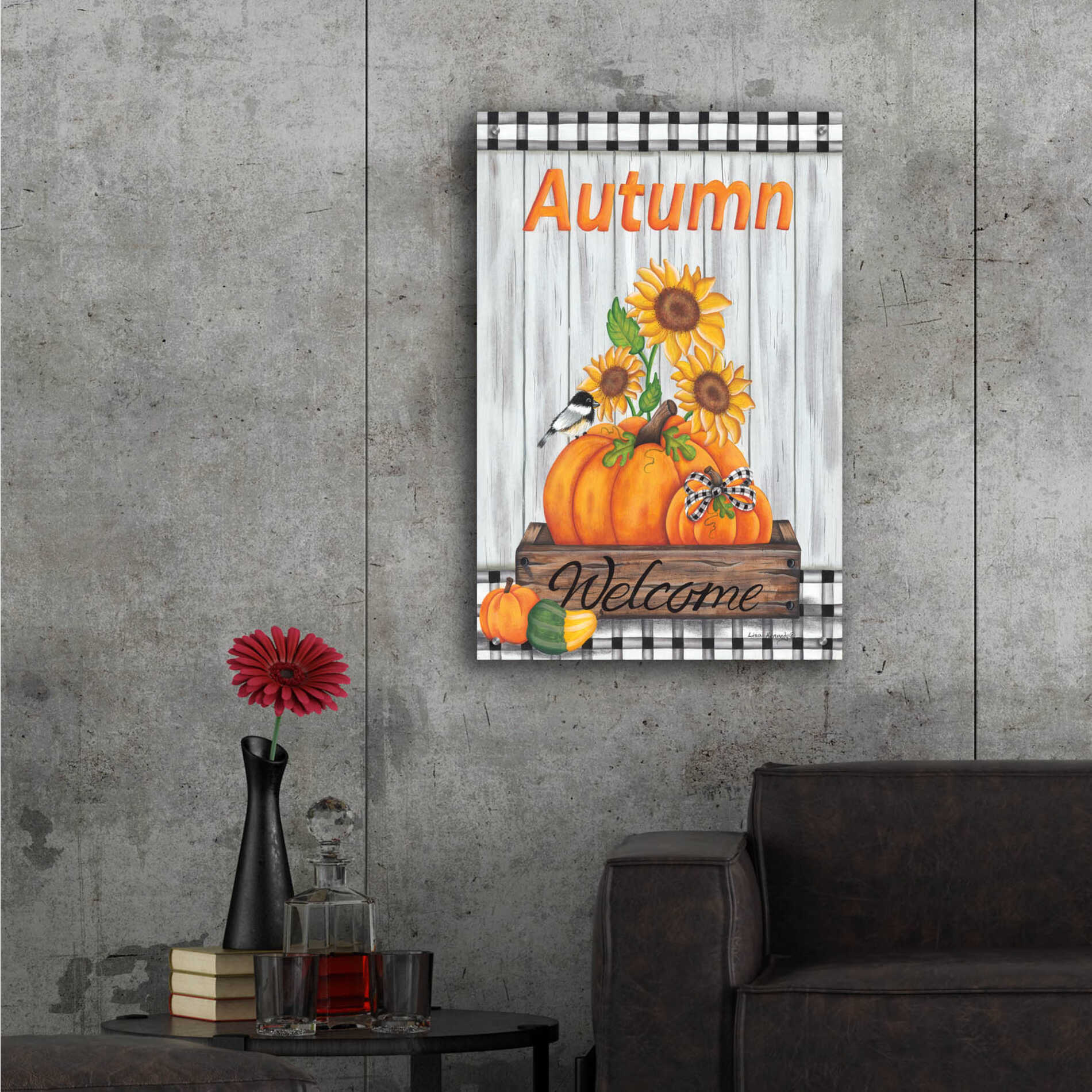 Epic Art 'Autumn Welcome' by Lisa Kennedy, Acrylic Glass Wall Art,24x36