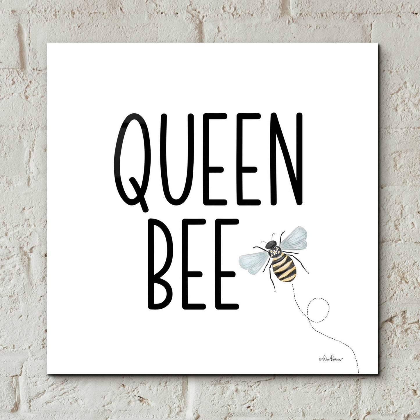 Epic Art 'Queen Bee I' by Lisa Larson, Acrylic Glass Wall Art,12x12