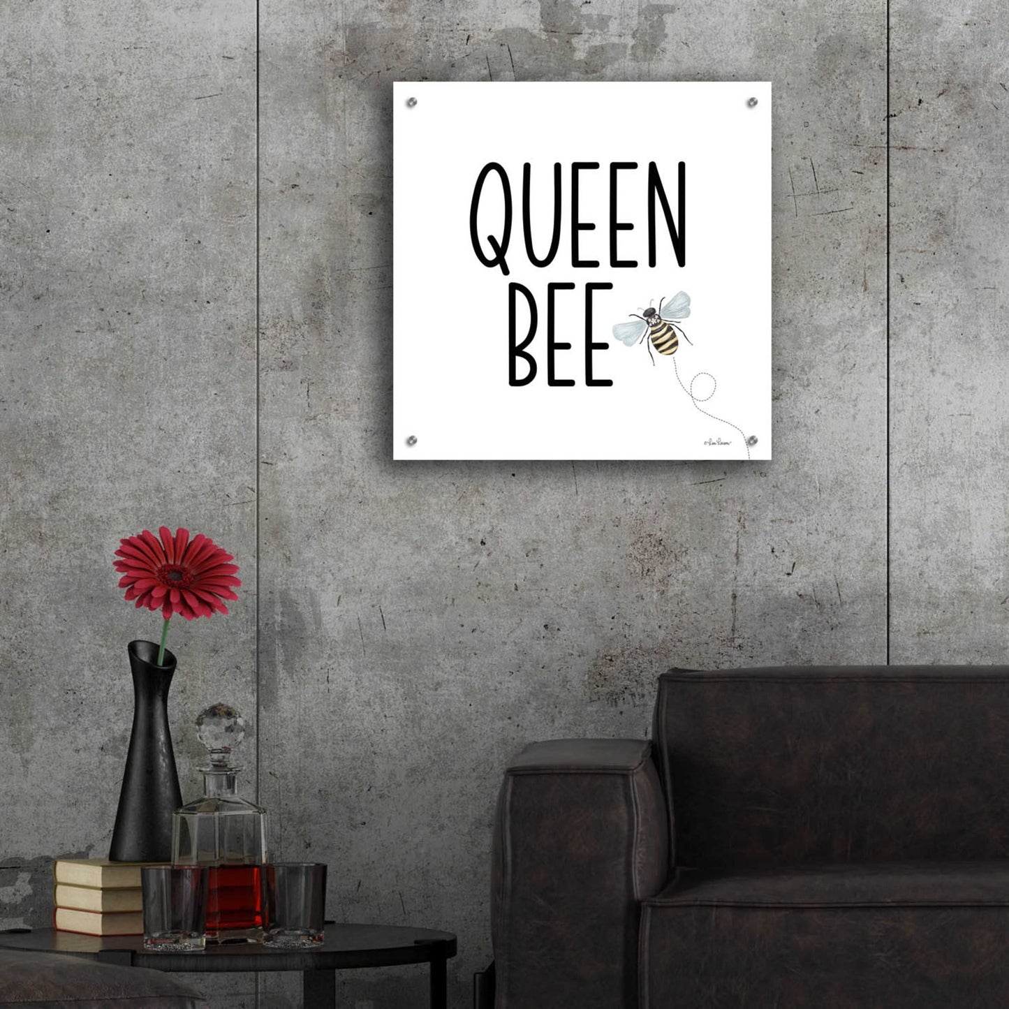 Epic Art 'Queen Bee I' by Lisa Larson, Acrylic Glass Wall Art,24x24