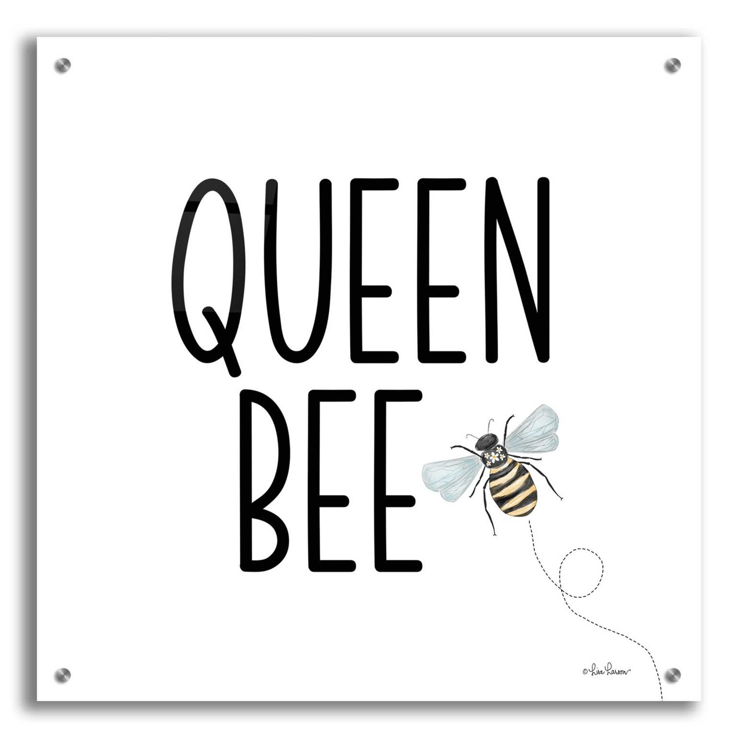 Epic Art 'Queen Bee I' by Lisa Larson, Acrylic Glass Wall Art,24x24