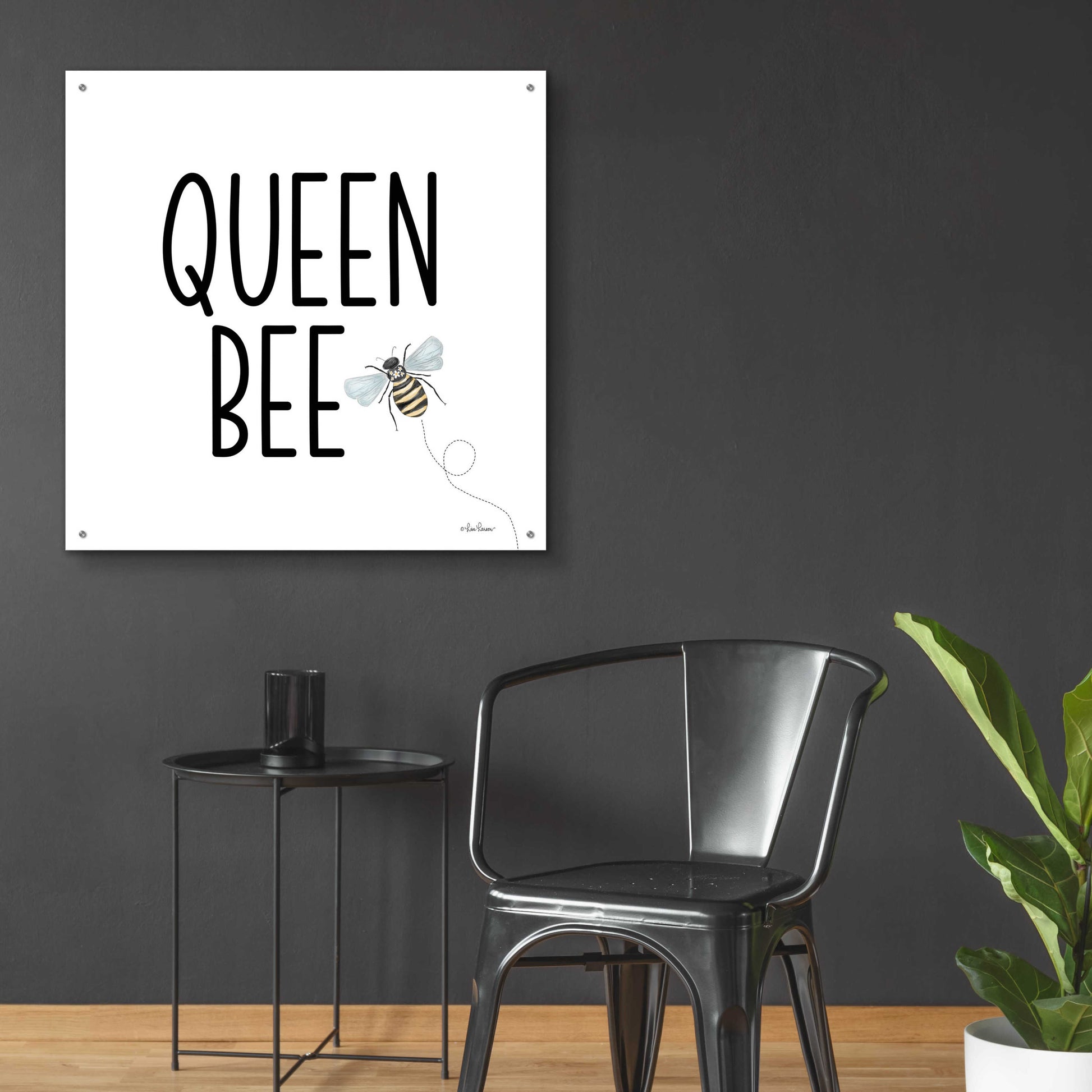 Epic Art 'Queen Bee I' by Lisa Larson, Acrylic Glass Wall Art,36x36