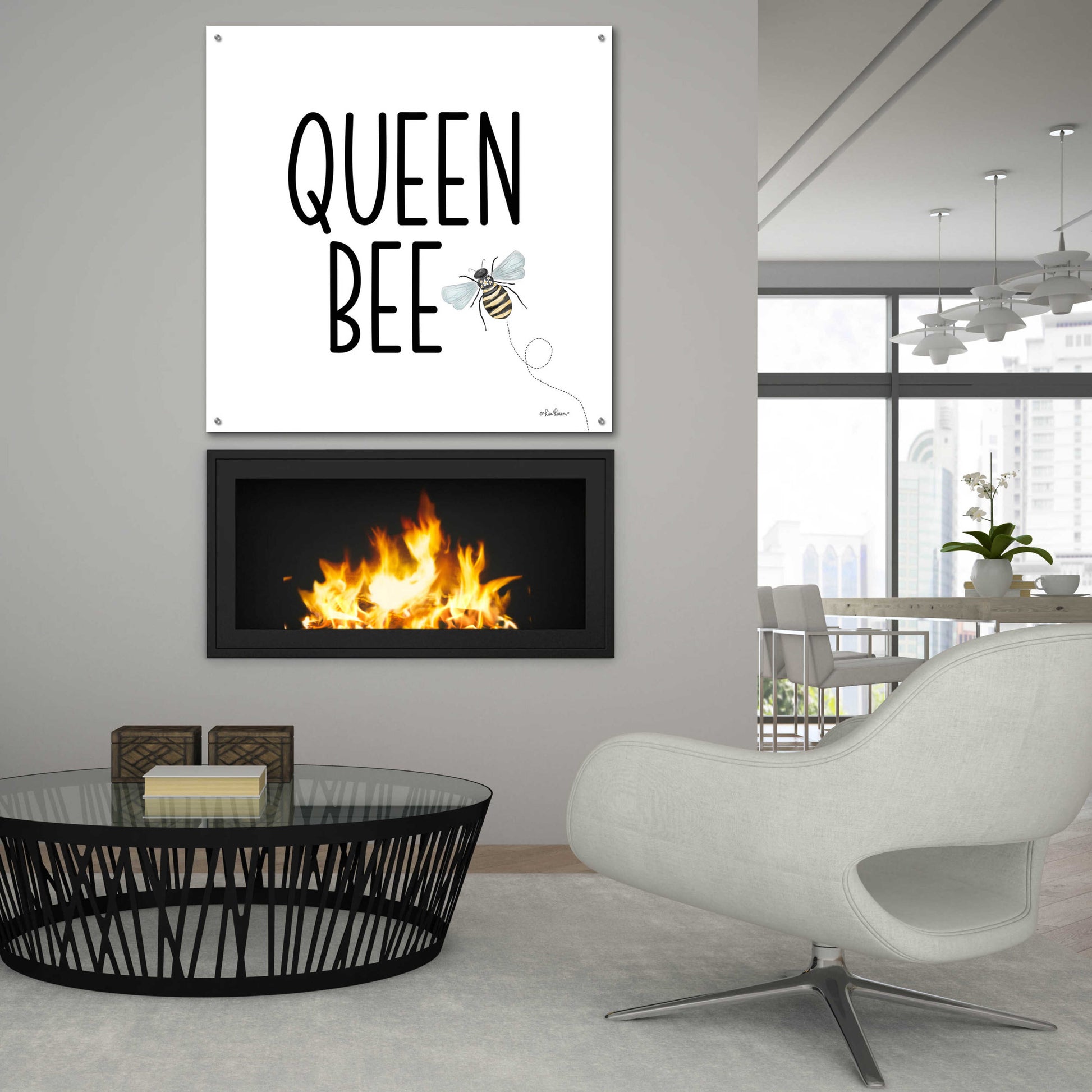 Epic Art 'Queen Bee I' by Lisa Larson, Acrylic Glass Wall Art,36x36