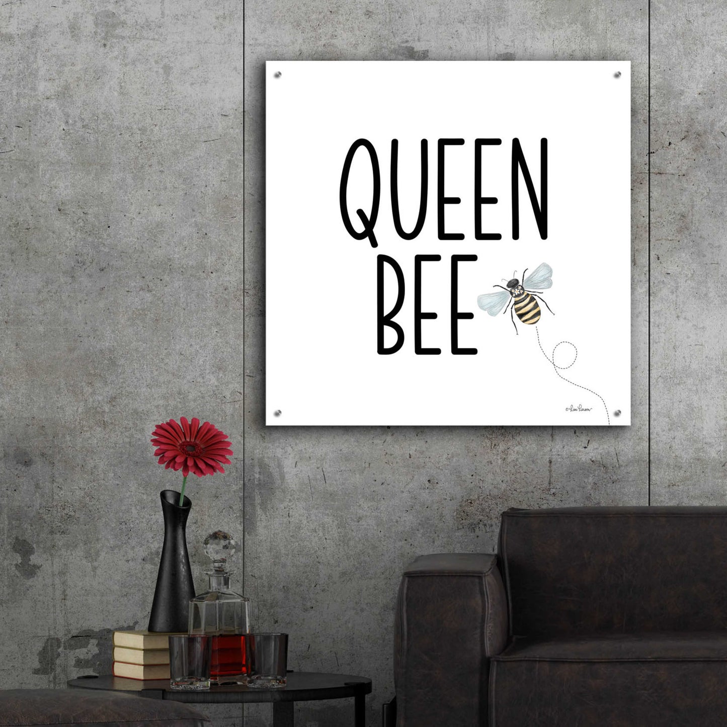 Epic Art 'Queen Bee I' by Lisa Larson, Acrylic Glass Wall Art,36x36