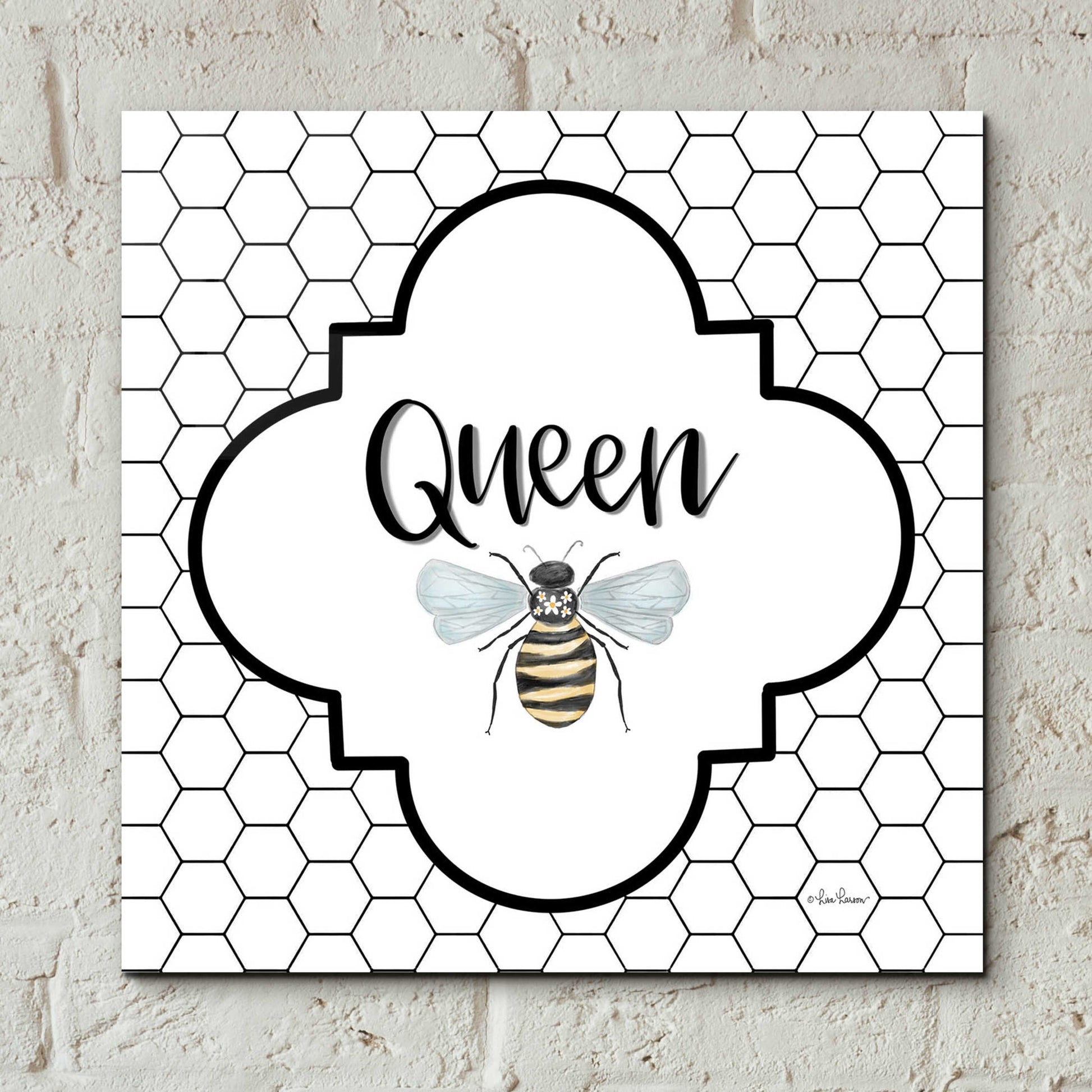 Epic Art 'Queen Bee II' by Lisa Larson, Acrylic Glass Wall Art,12x12