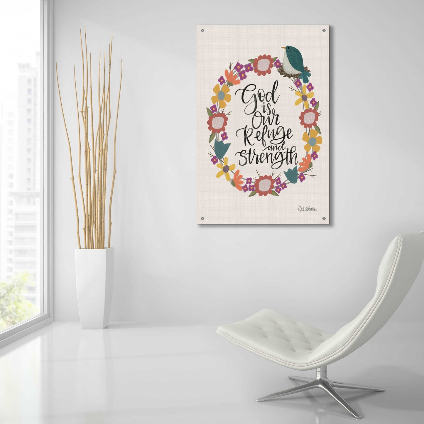 Epic Art 'God Is Our Refuge' by Lisa Larson, Acrylic Glass Wall Art,24x36