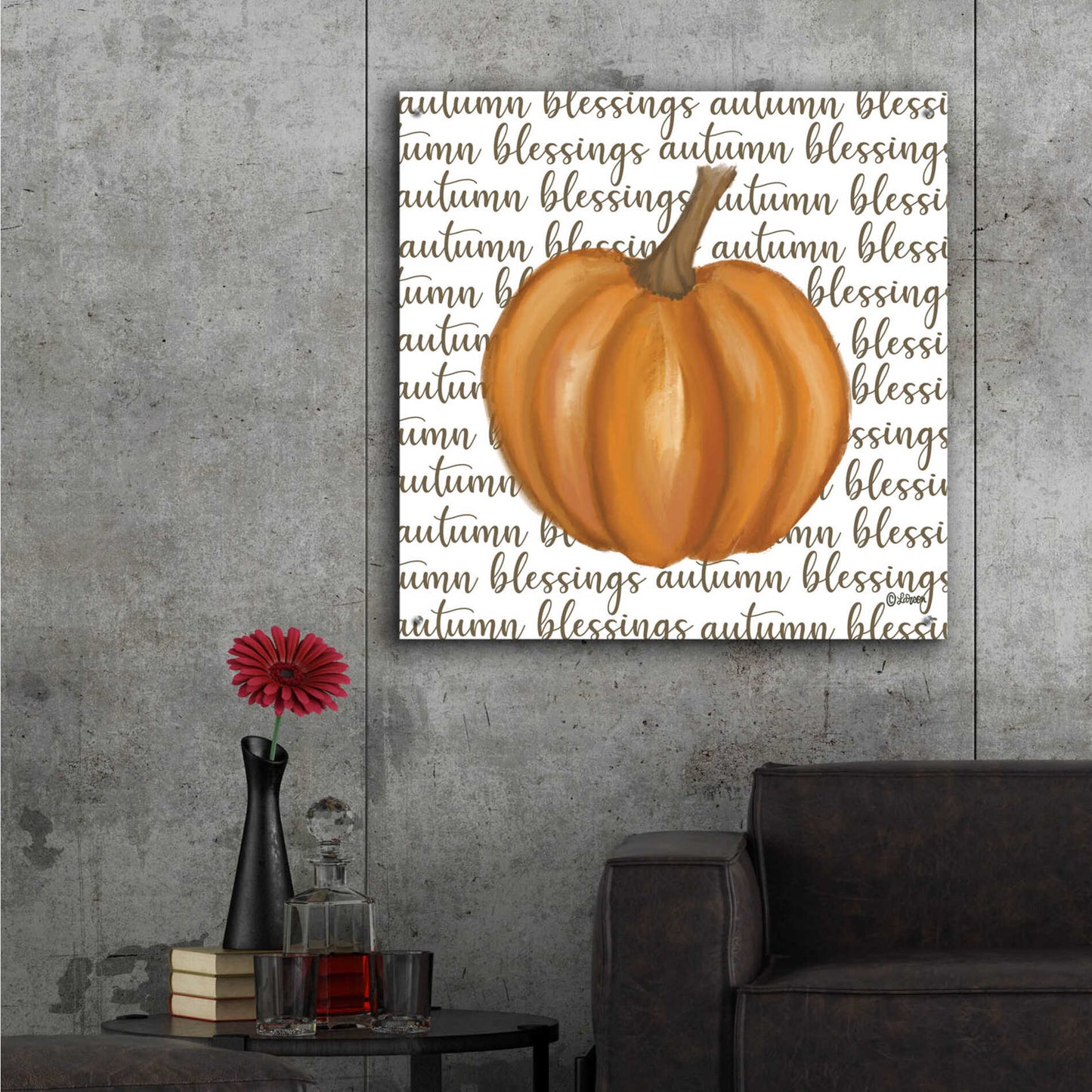 Epic Art 'Autumn Blessings' by Lisa Larson, Acrylic Glass Wall Art,36x36