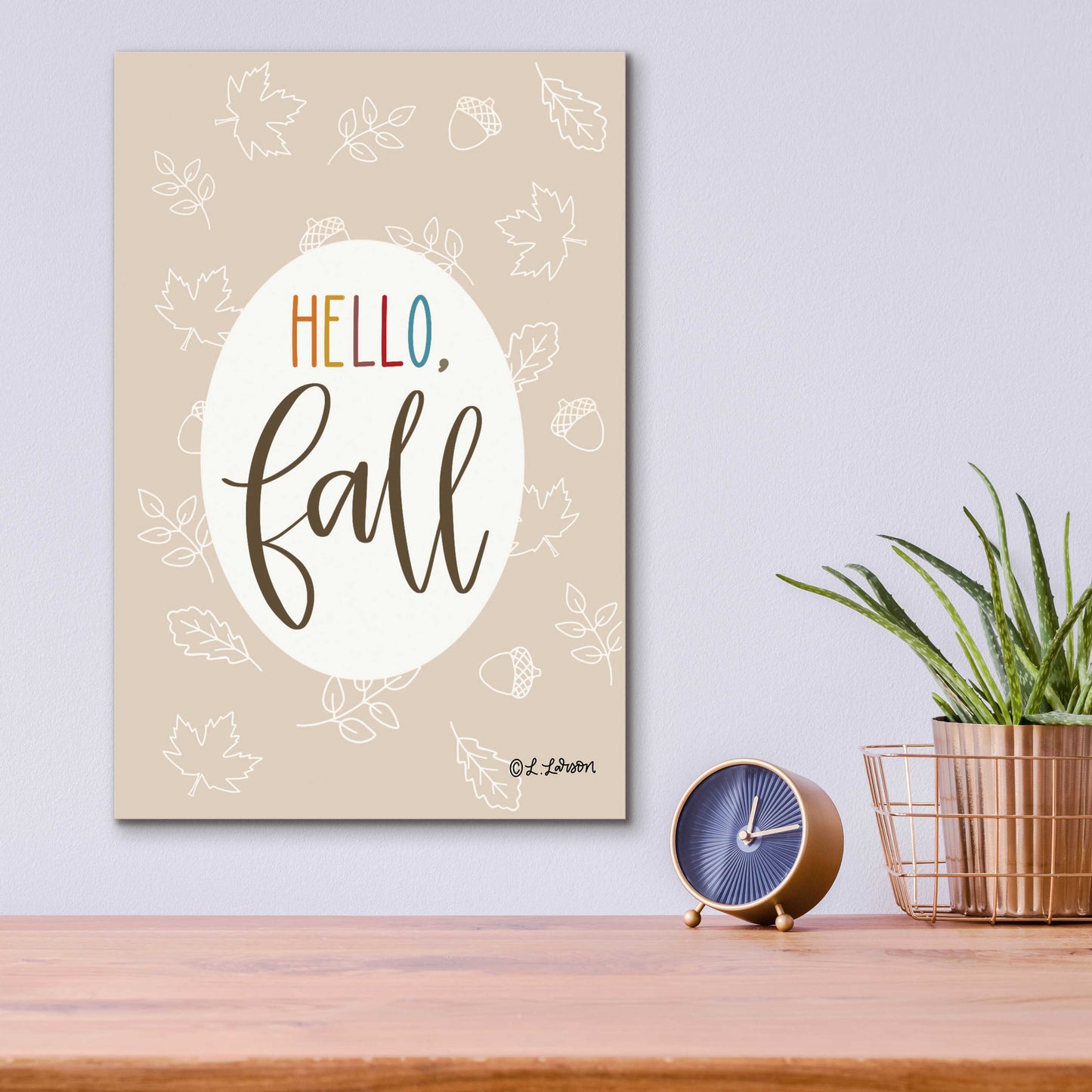 Epic Art 'Hello Fall' by Lisa Larson, Acrylic Glass Wall Art,12x16