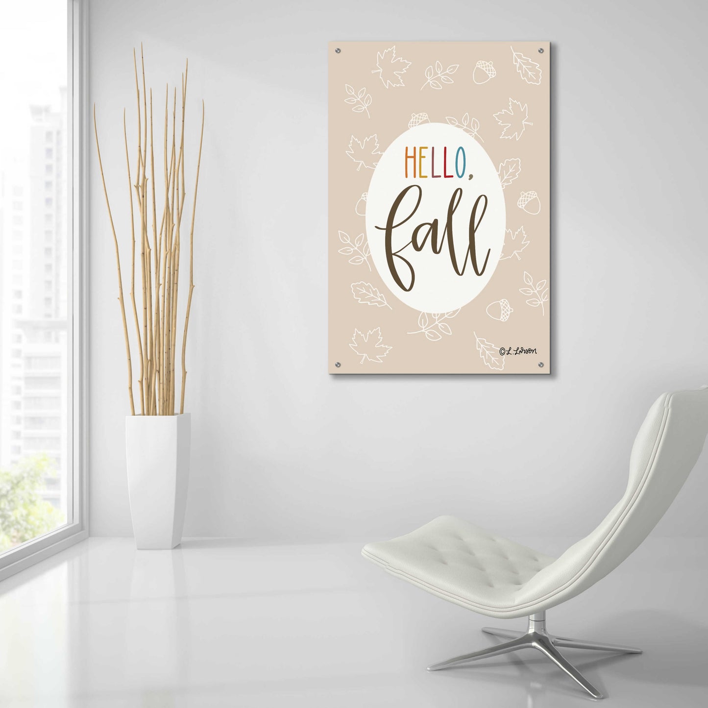 Epic Art 'Hello Fall' by Lisa Larson, Acrylic Glass Wall Art,24x36