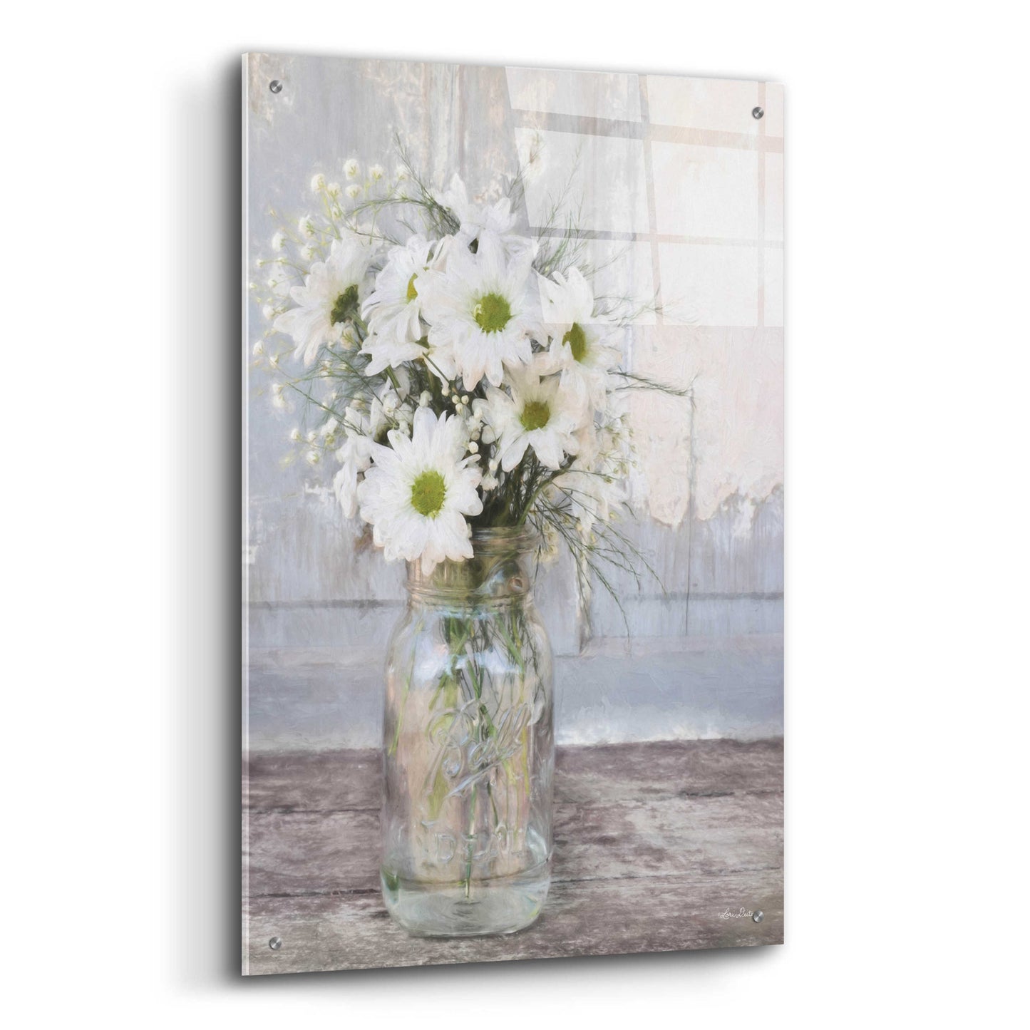 Epic Art 'Farmhouse Floral I' by Lori Deiter, Acrylic Glass Wall Art,24x36