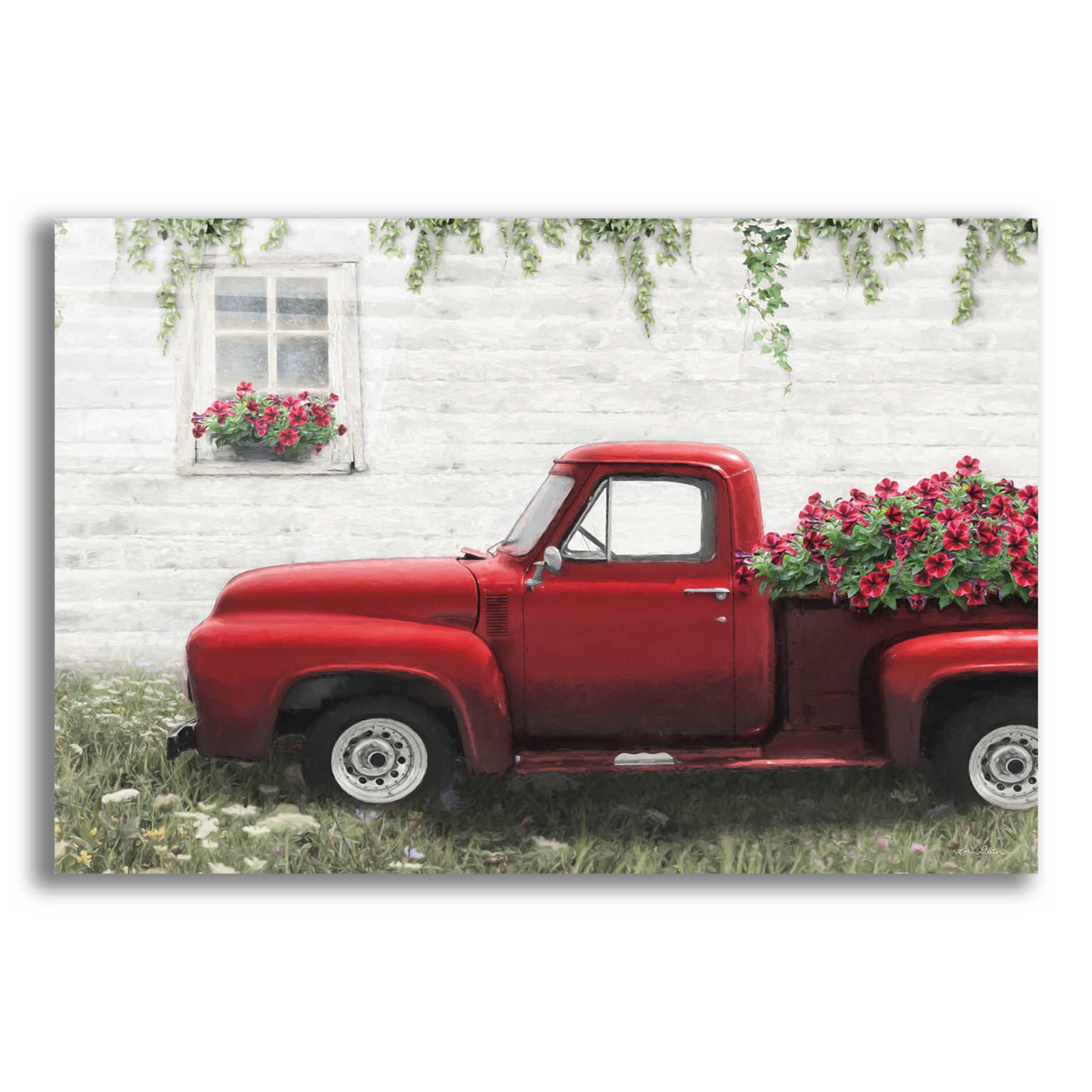 Epic Art 'Cottage Flower Delivery' by Lori Deiter, Acrylic Glass Wall Art,16x12