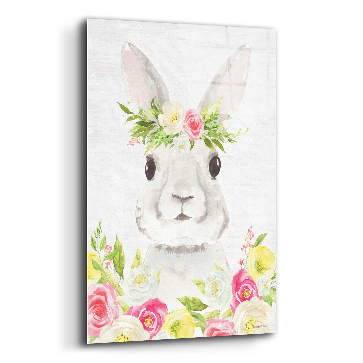 Epic Art 'Spring Bunny' by Lettered & Lined, Acrylic Glass Wall Art,12x16