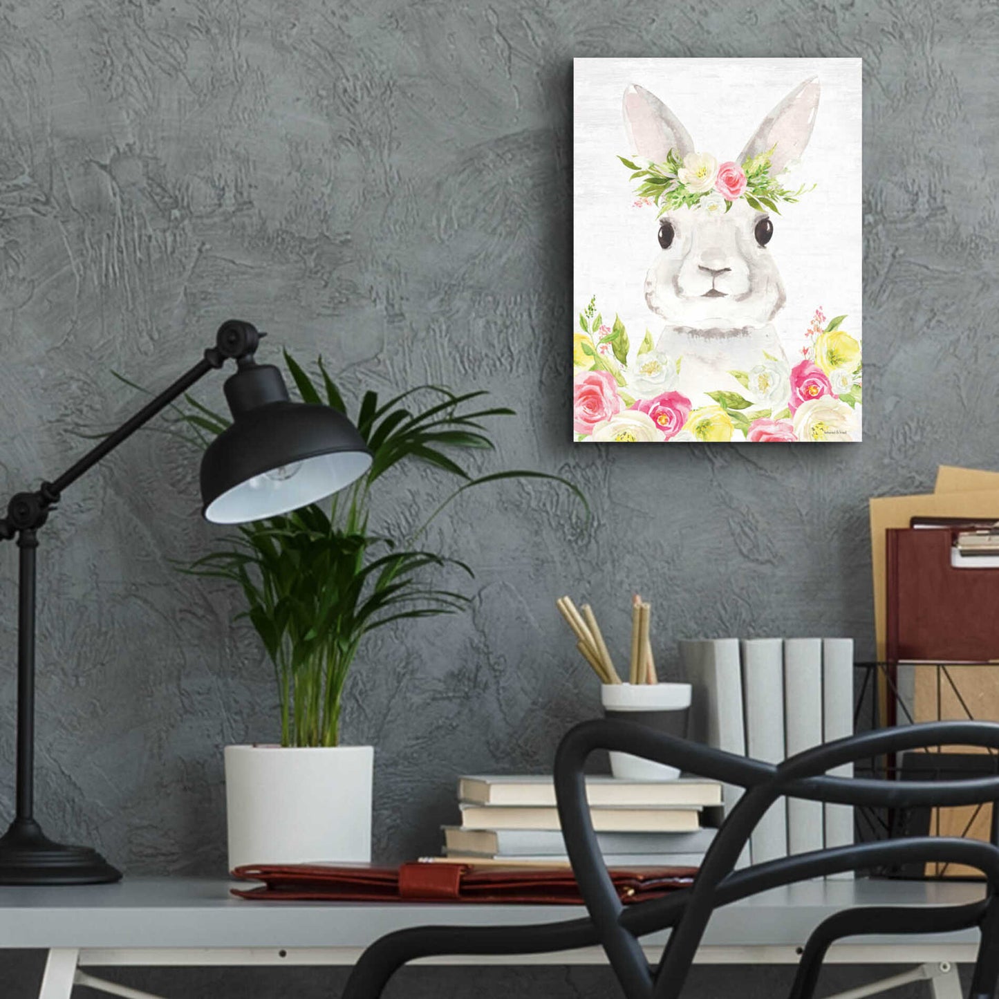 Epic Art 'Spring Bunny' by Lettered & Lined, Acrylic Glass Wall Art,12x16