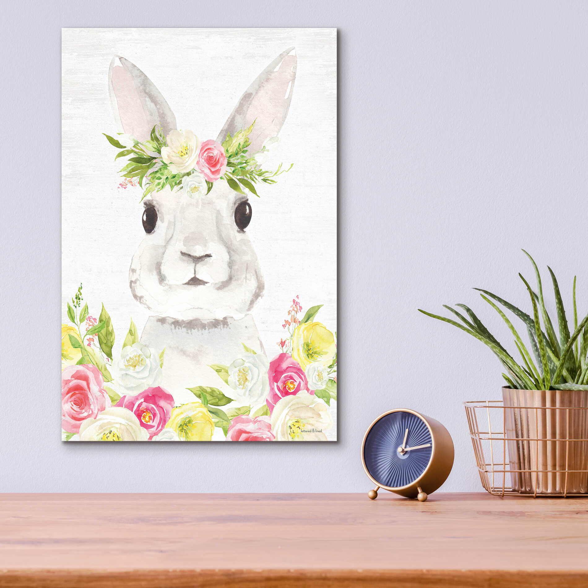 Epic Art 'Spring Bunny' by Lettered & Lined, Acrylic Glass Wall Art,12x16