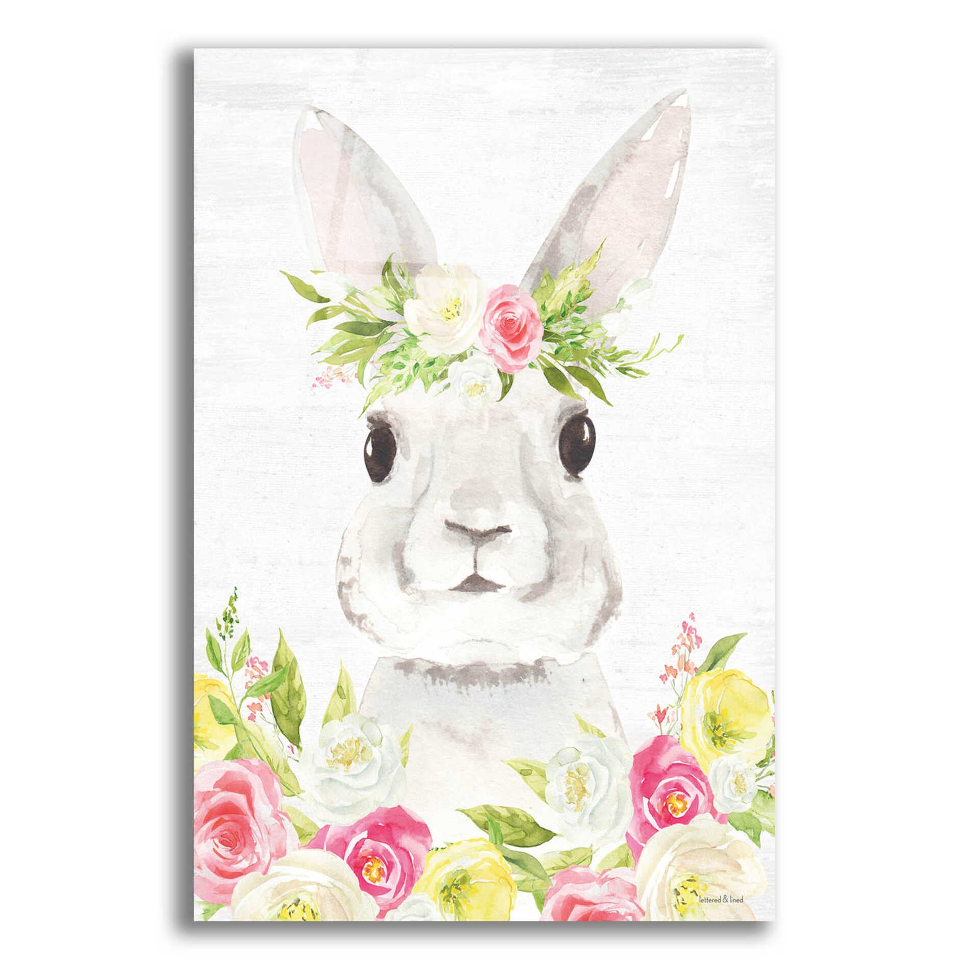 Epic Art 'Spring Bunny' by Lettered & Lined, Acrylic Glass Wall Art,12x16