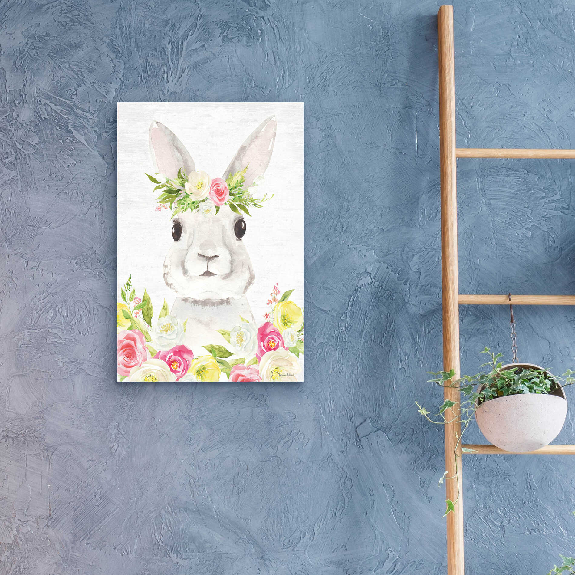 Epic Art 'Spring Bunny' by Lettered & Lined, Acrylic Glass Wall Art,16x24